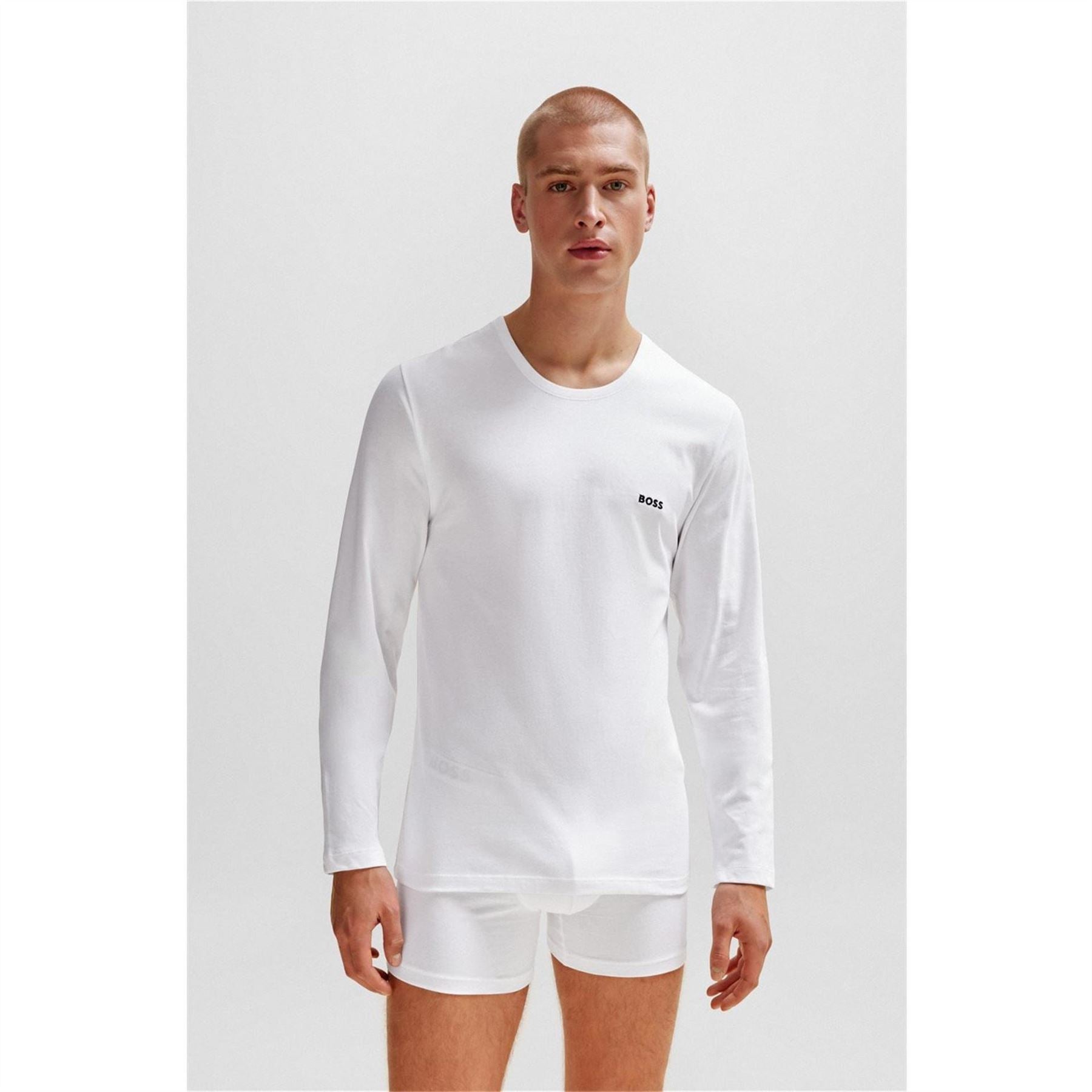 Boss 3 Pack Crew Neck Long Sleeve Regular Fit T-Shirt
