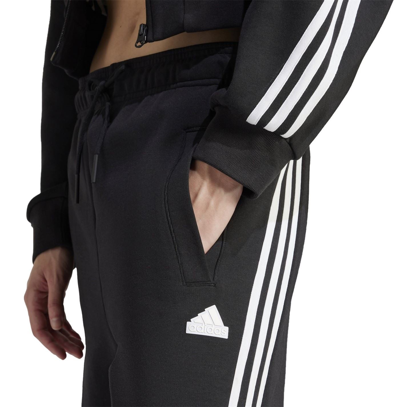 adidas Womens Future Icons 3 Stripes Open Hem Joggers