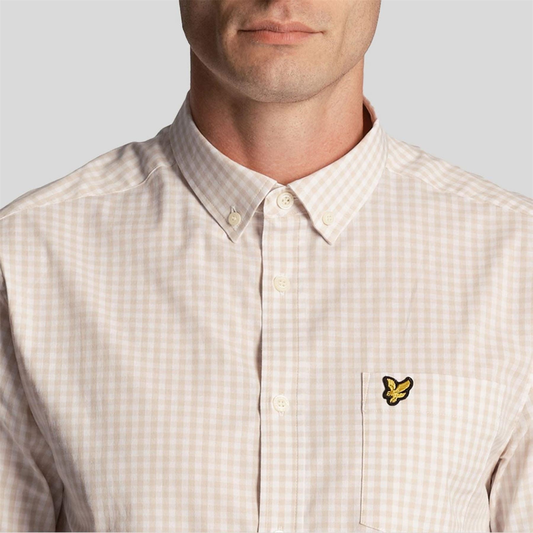 Lyle and Scott Sleeve Slim Fit Gingham Shirt