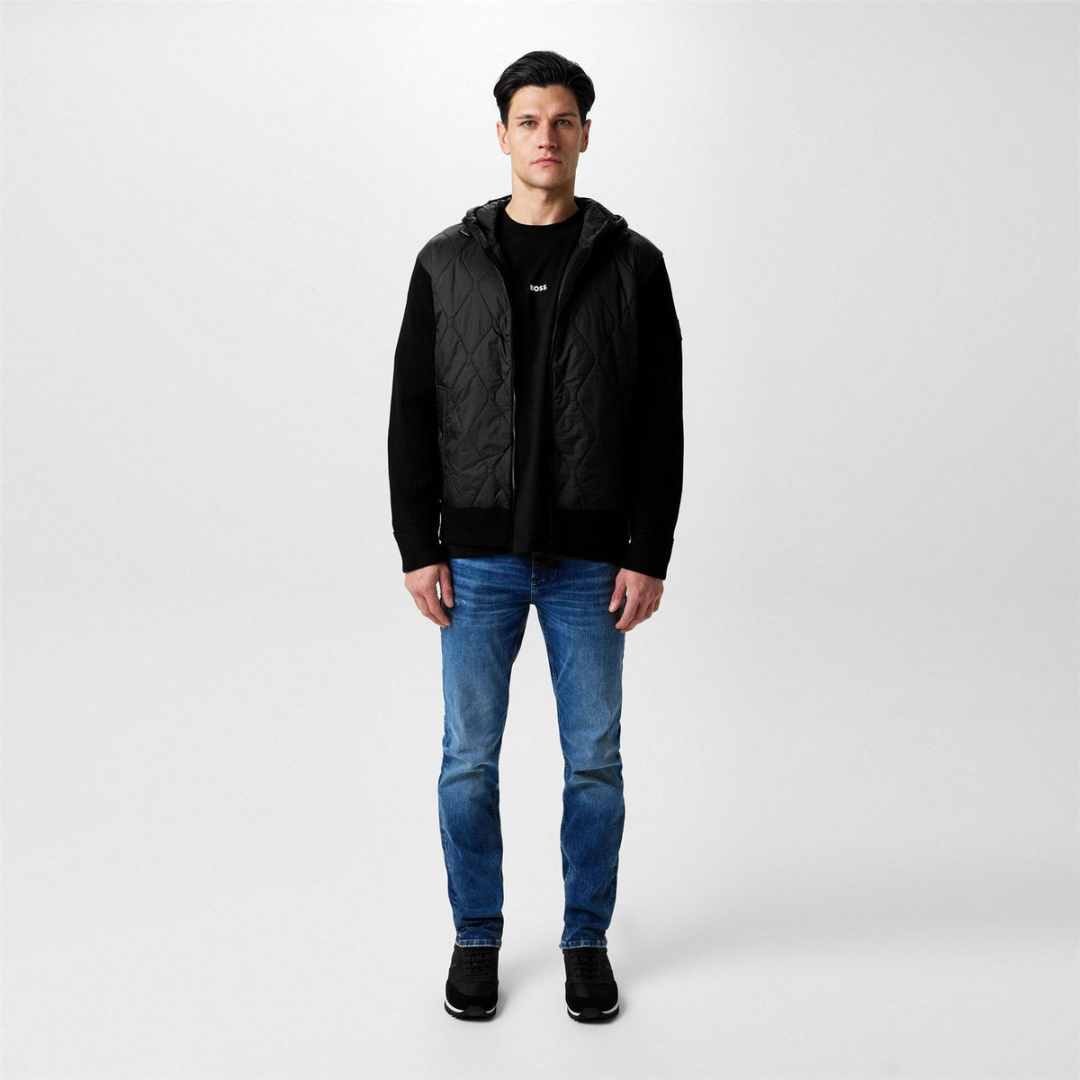 Boss Kaflero Wool Hooded Long Sleeve Quilted Jacket