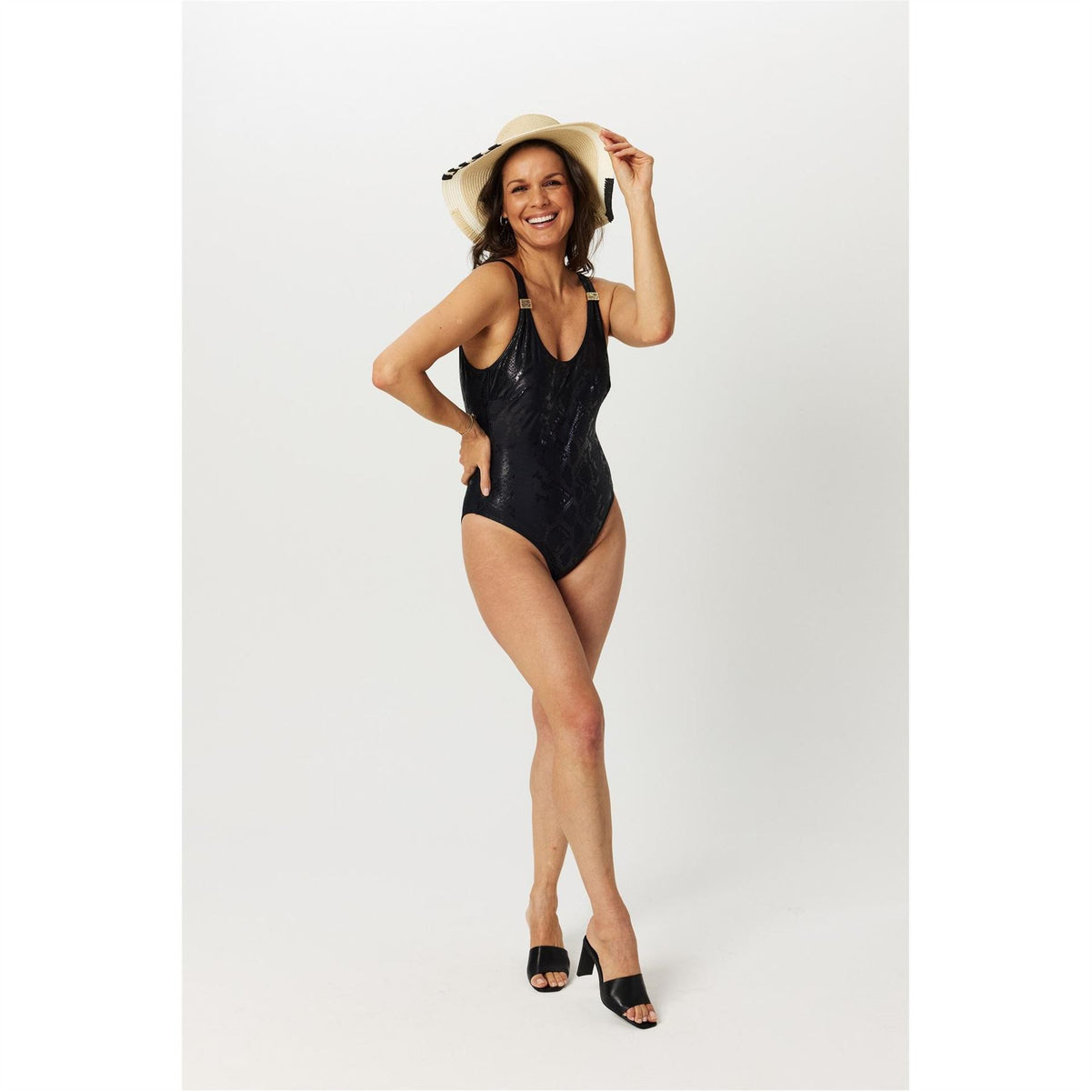 Biba Carmen Snake Skin Textured Swimsuit