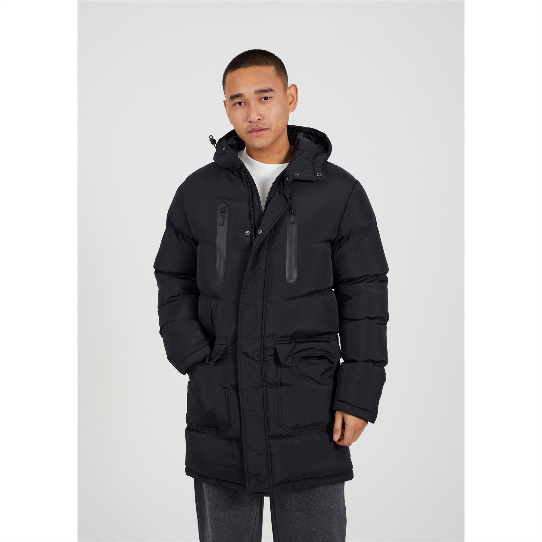 Brave Soul Long Sleeve Short Puffer Jacket