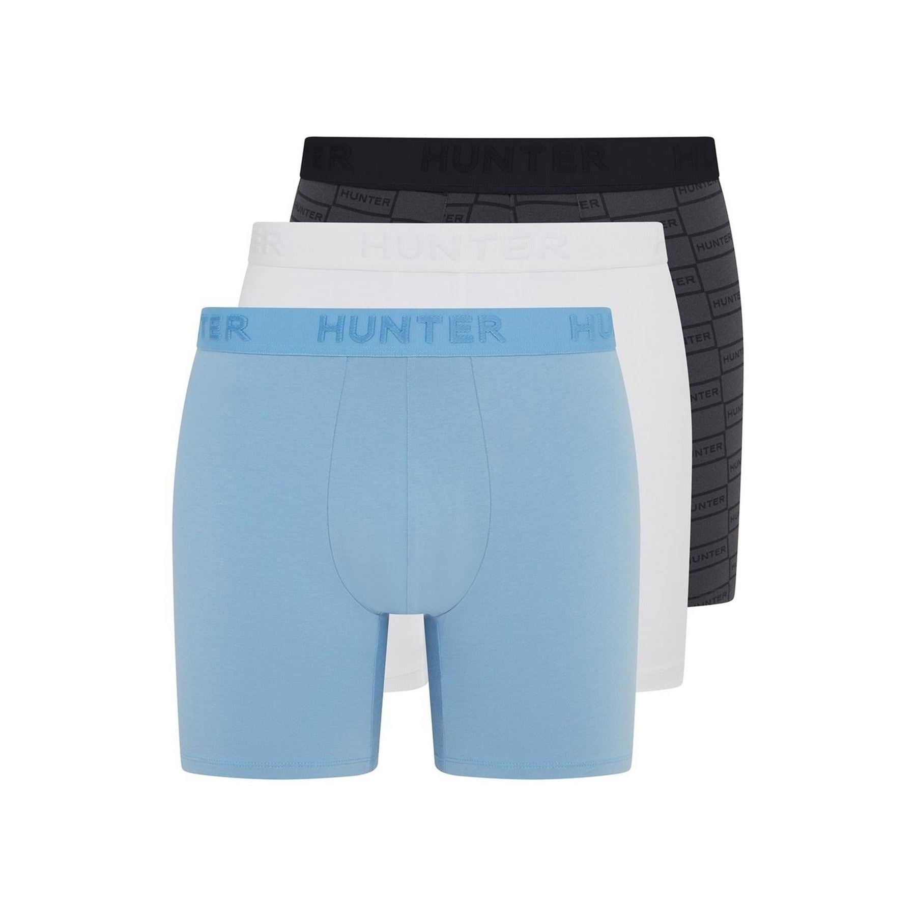 Hunter Mens 3 Pack Cotton Stretch Boxer Briefs