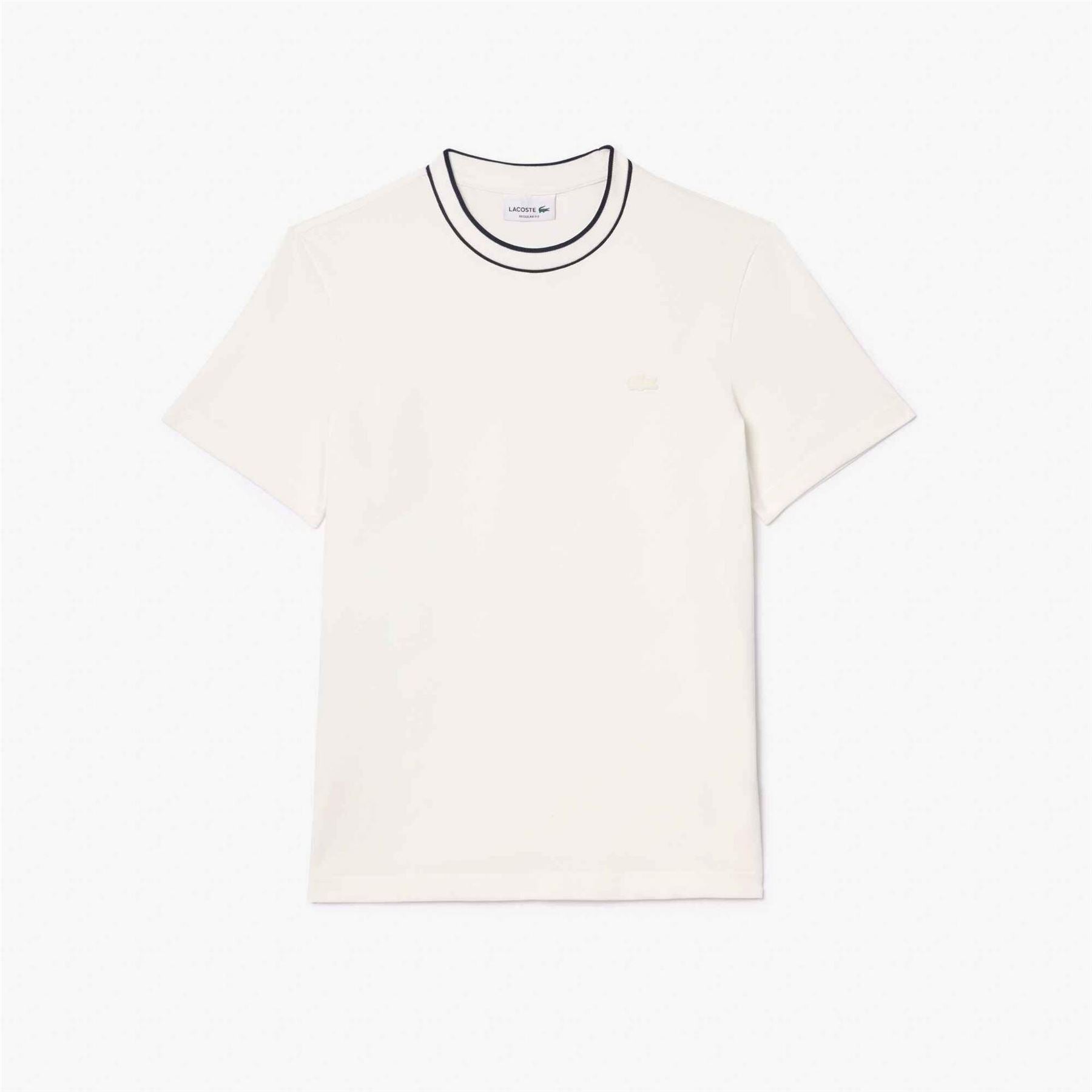 Lacoste Pique Stripe Collar T-Shirt