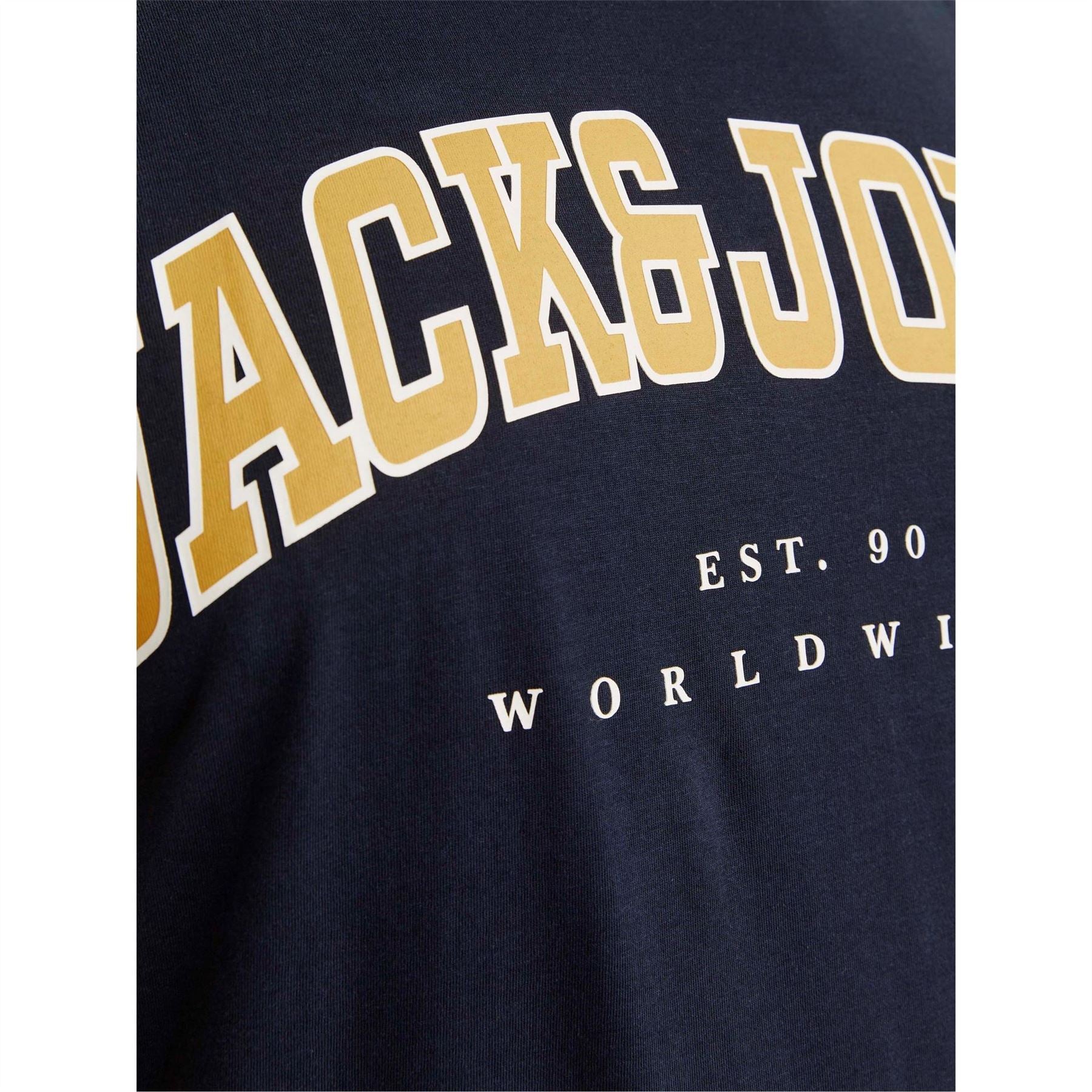 Jack and Jones Varsity Arch Lettering Crew Neck Short Sleeve T-Shirt