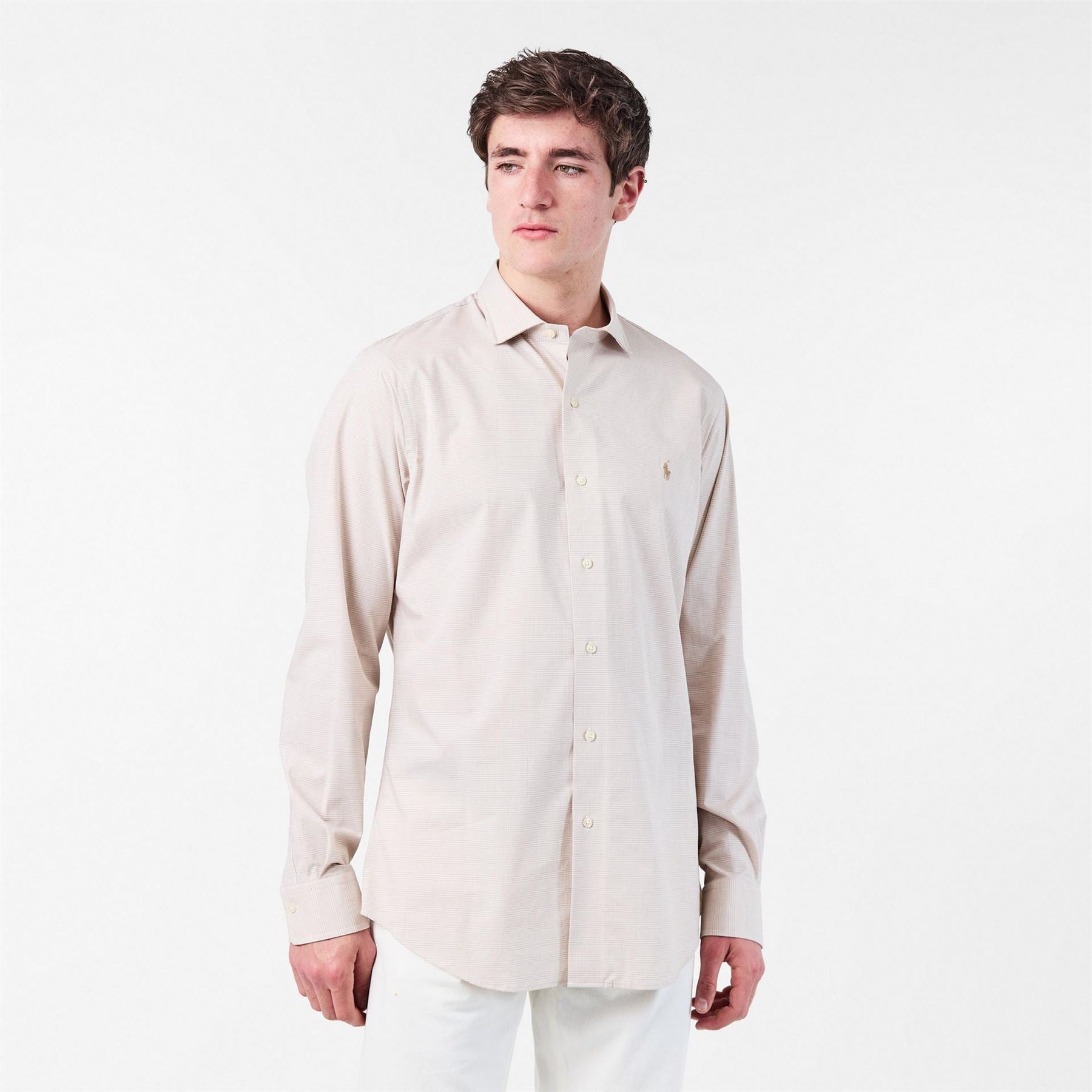 Polo Ralph Lauren Poplin Check Regular Fit Point Collar Cuff Sleeve Shirt