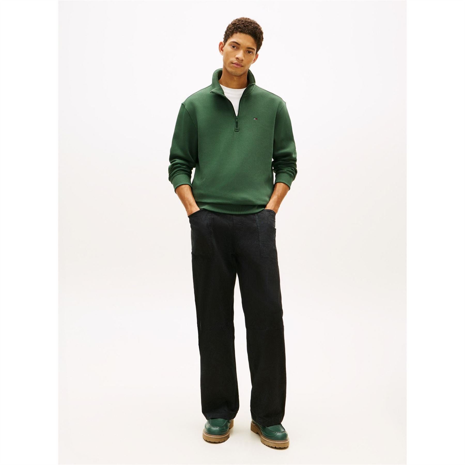 Tommy Jeans Flag Fleece Quarter Zip Jumper