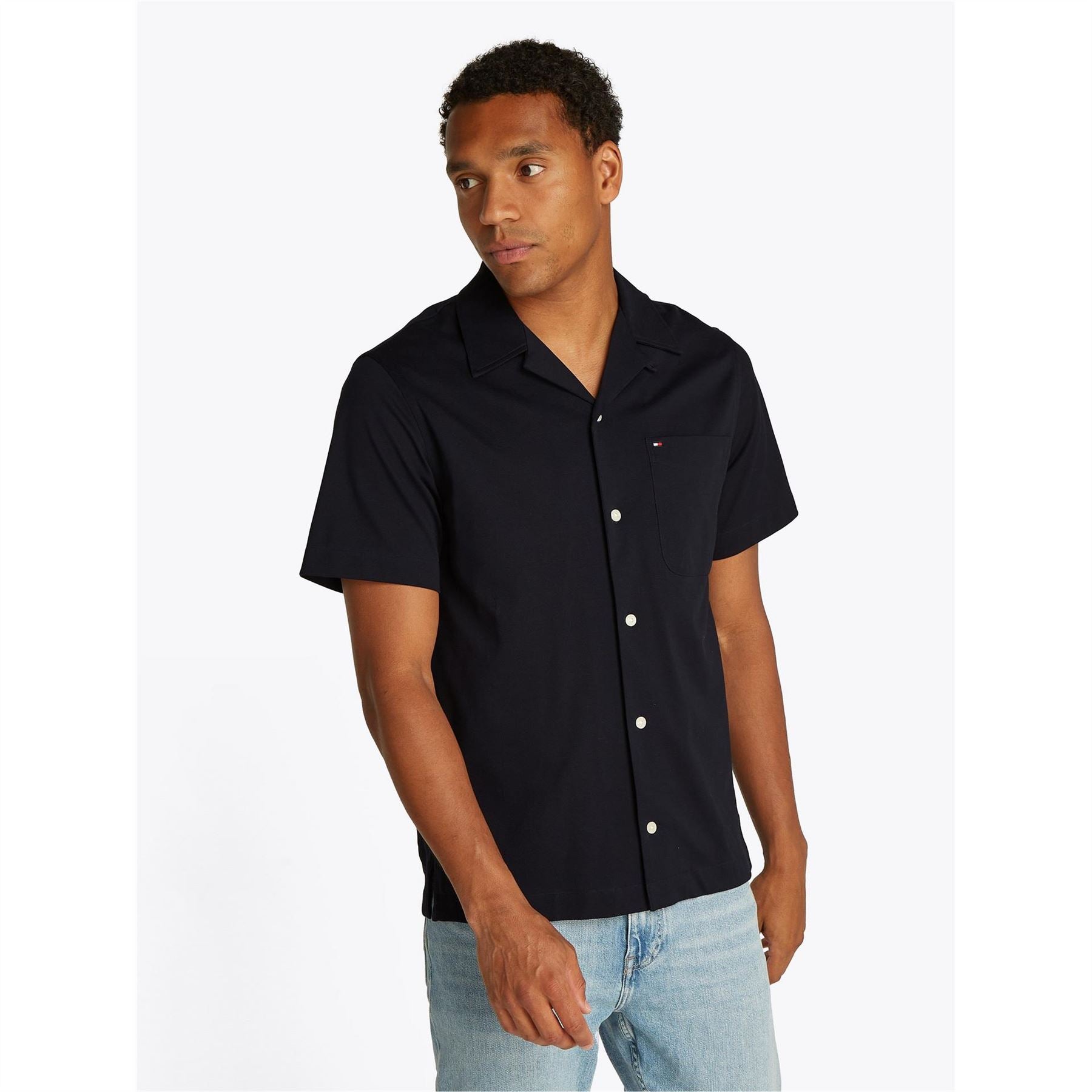 Tommy Hilfiger Knitted Short Sleeve Plain Shirt