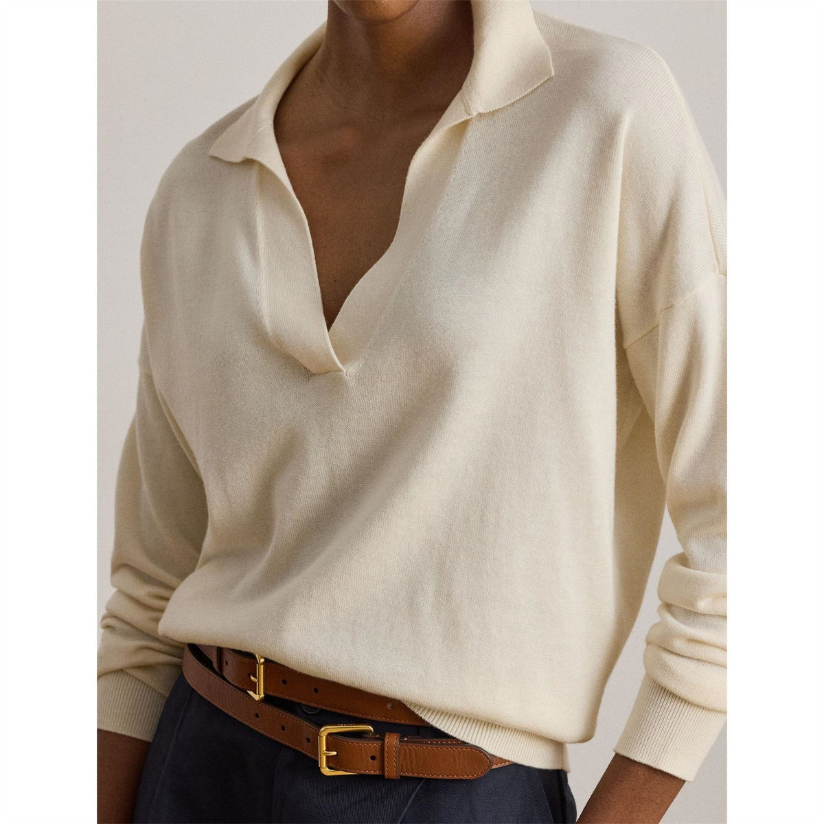 Lauren by Ralph Lauren Knitted Long Sleeve Polo Shirt