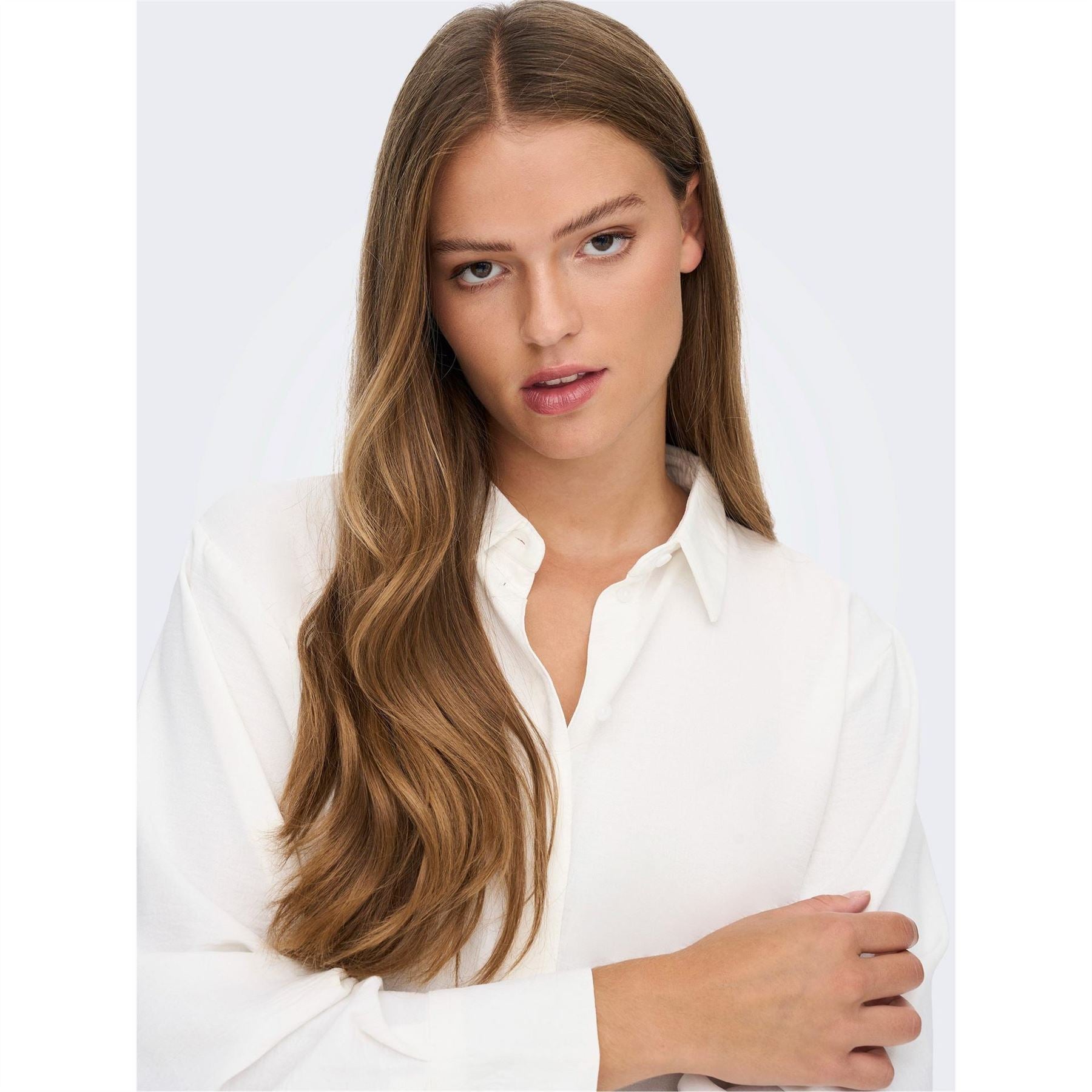 Only Collared Neck Shirt Collar Three-Quarter Sleeve Shirt