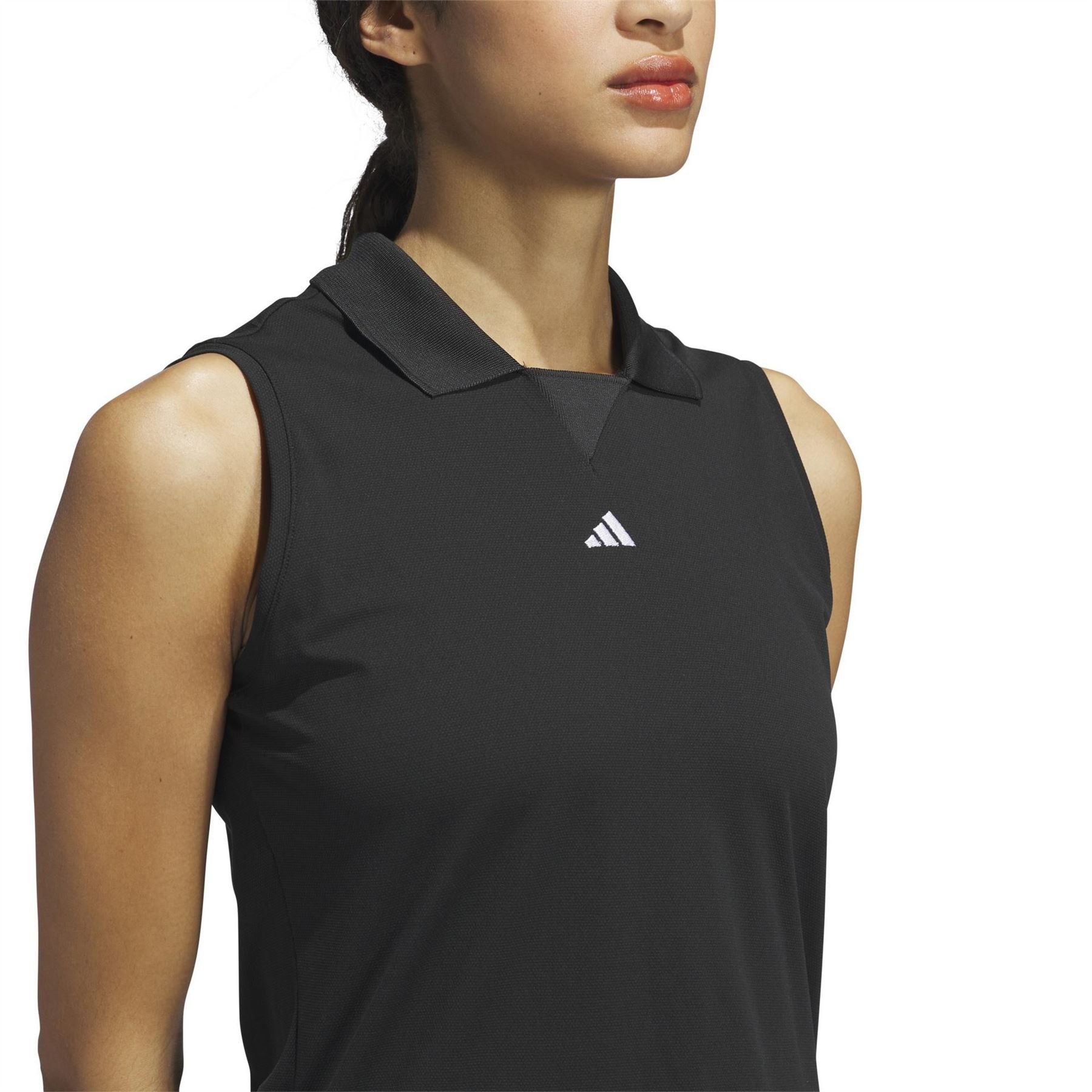 adidas Collared Neck Sleeveless Jersey Polo Shirt