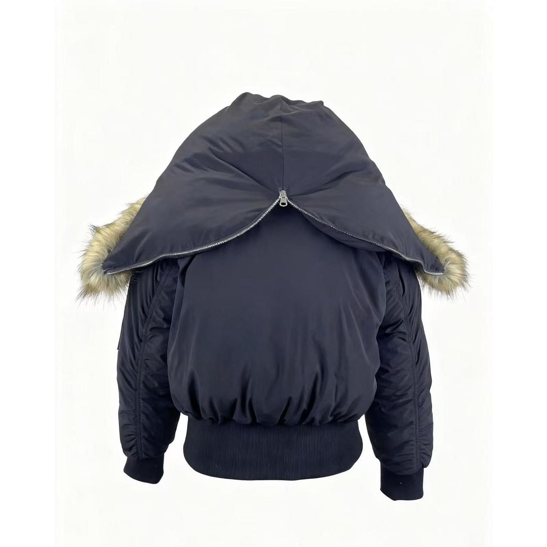 Kangol Solid Patterned Hooded Parka Coat with Zipped Pocket