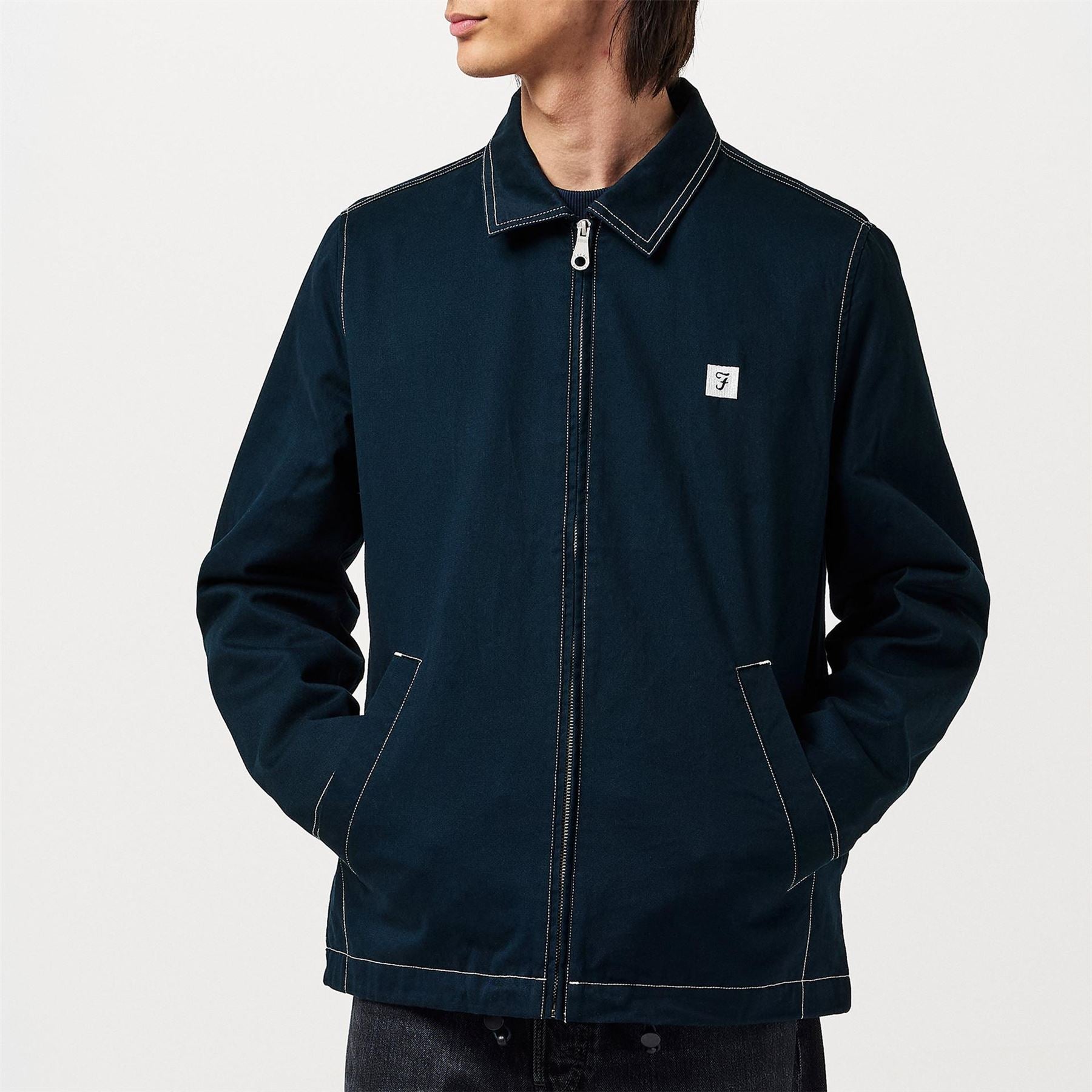 Farah Collared Neck Regular Fit Coach Jacket