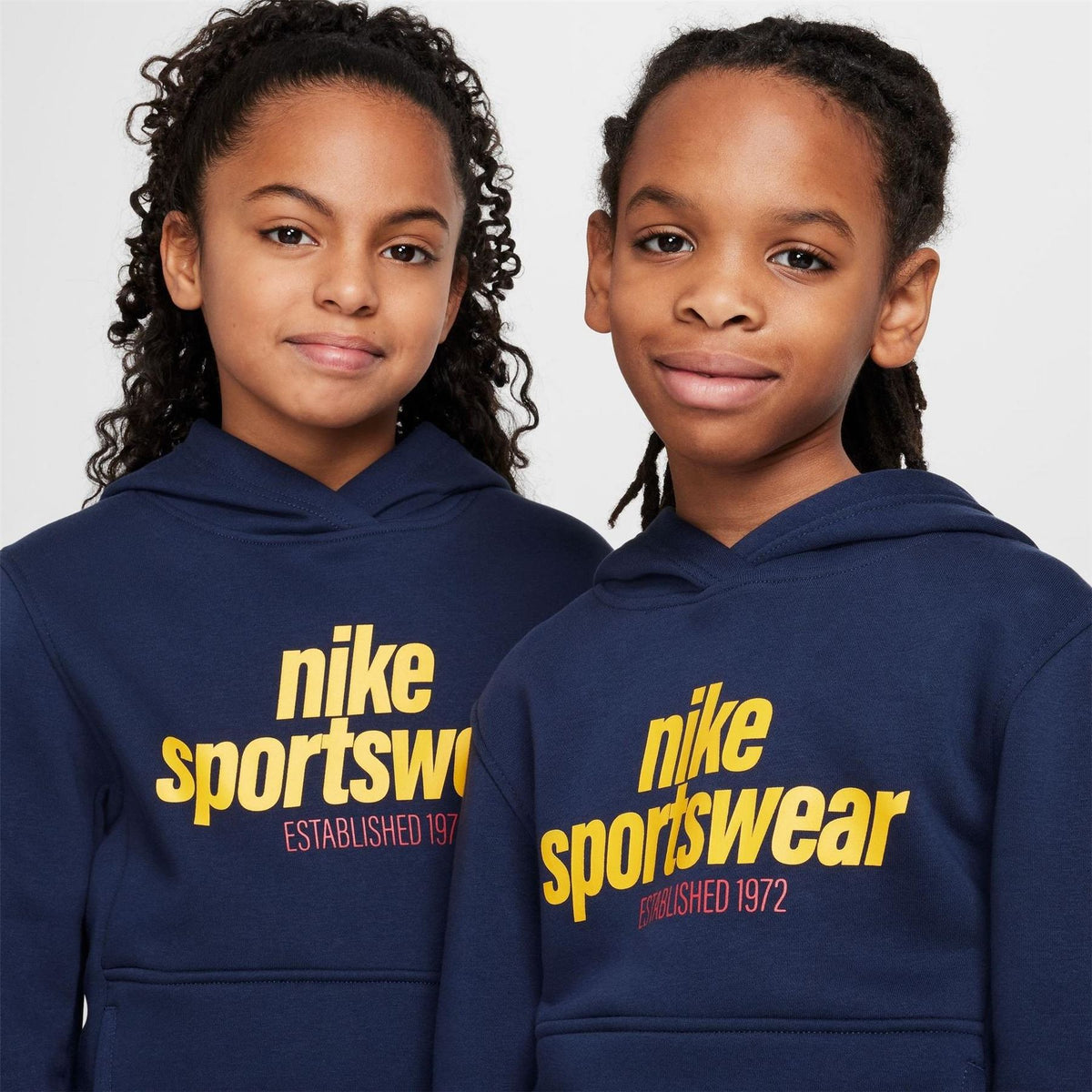 Nike Club Fleece Logo Print Hooded Long Sleeve Sweatshirt