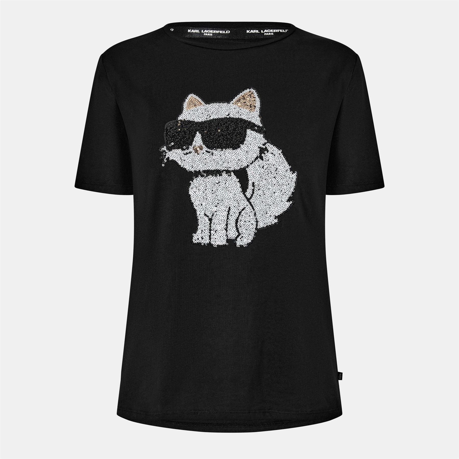 Karl Lagerfeld Choupette Cat Crew Neck Short Sleeve T-Shirt