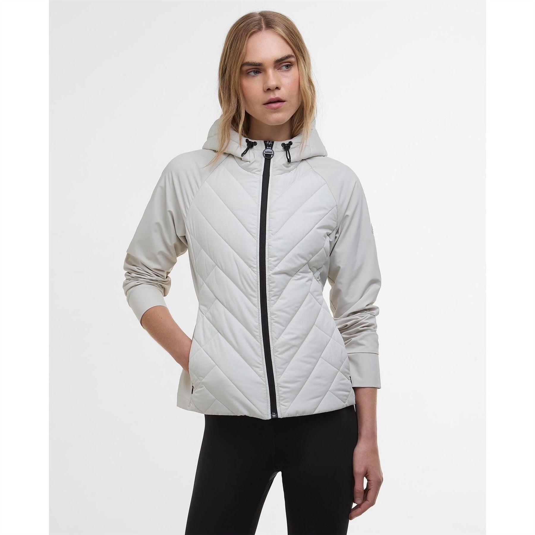 Barbour International Dakota Hooded Long Sleeve Zip Quilted Jacket
