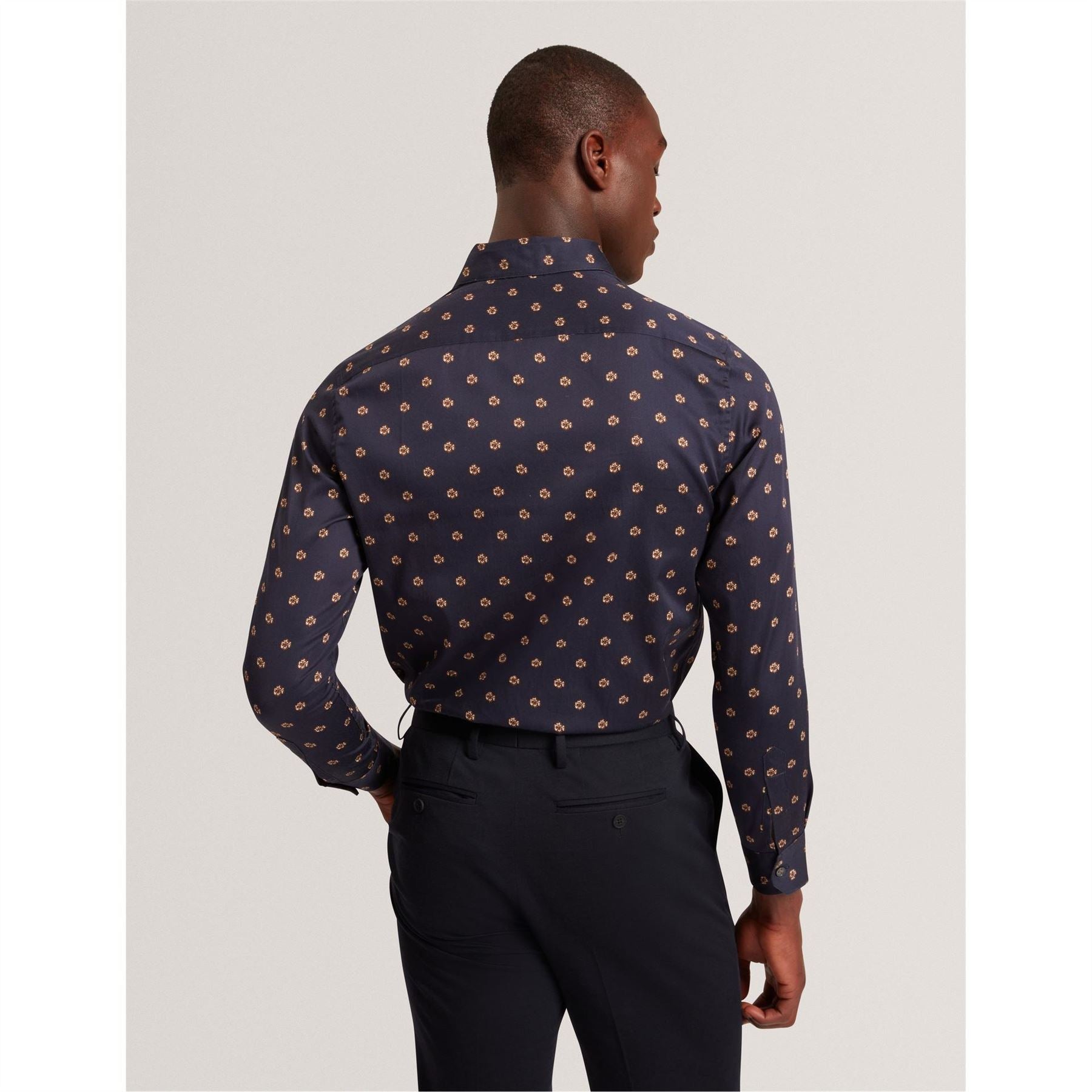 Ted Baker Floral Collared Neck Long Sleeve Shirt