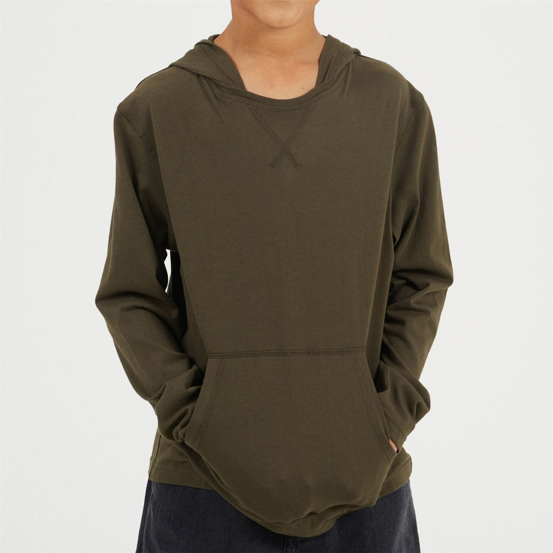 Brave Soul Boys Long Sleeve Hoodie With Set In Sleeve