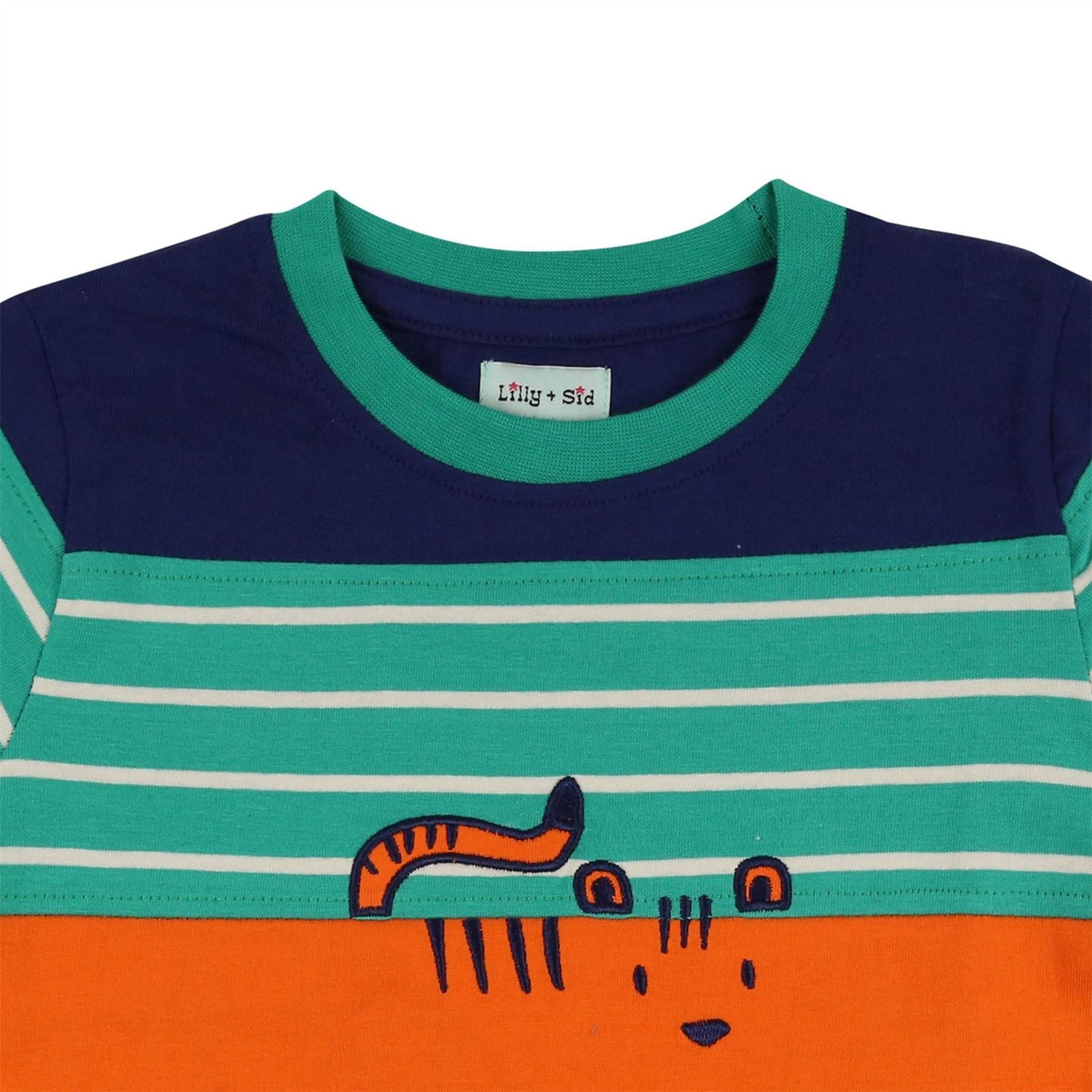 Lilly and Sid Tiger Embroidered Regular Fit Crew Neck T-Shirt