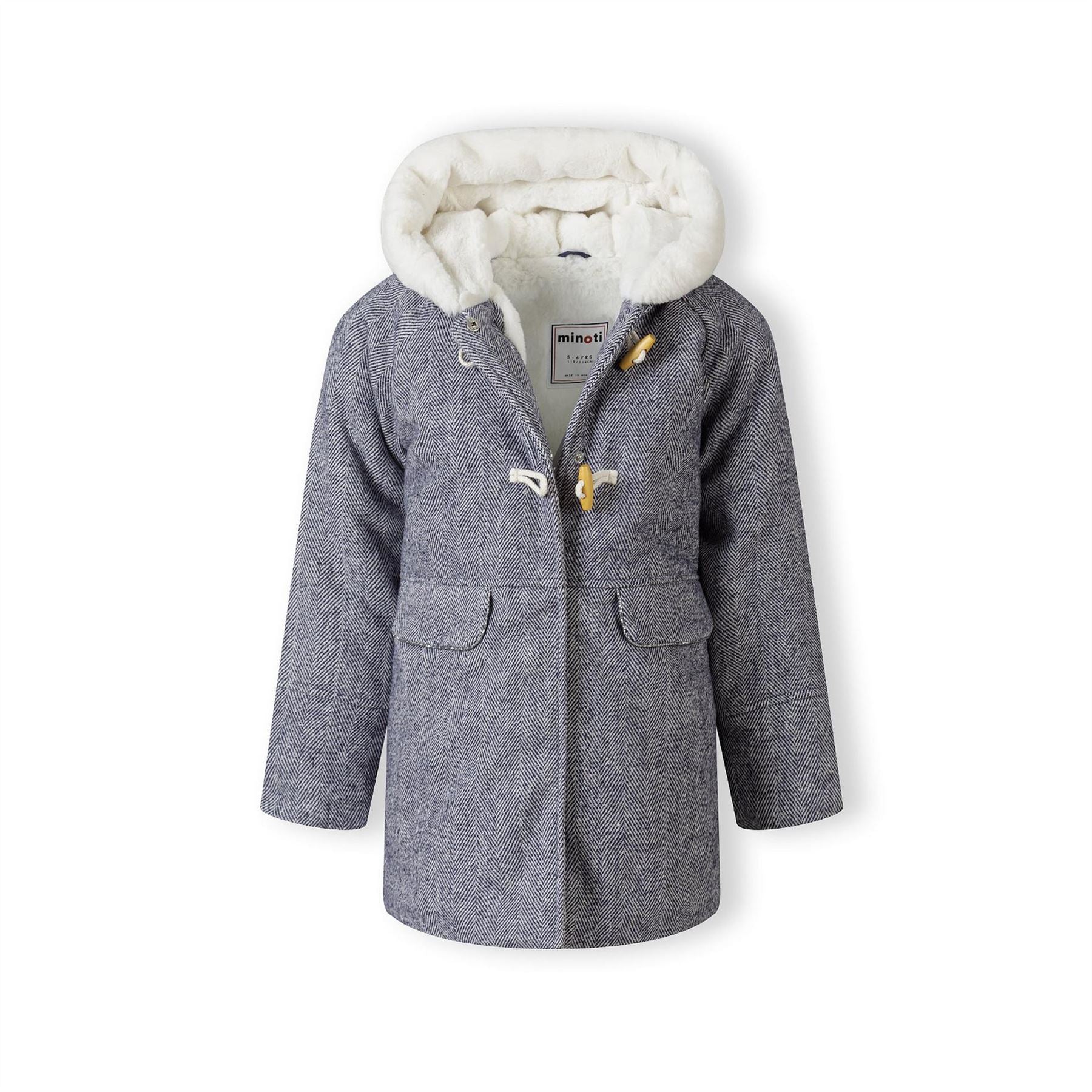 Minoti Girls Padded Jacket With Wool Blend Navy
