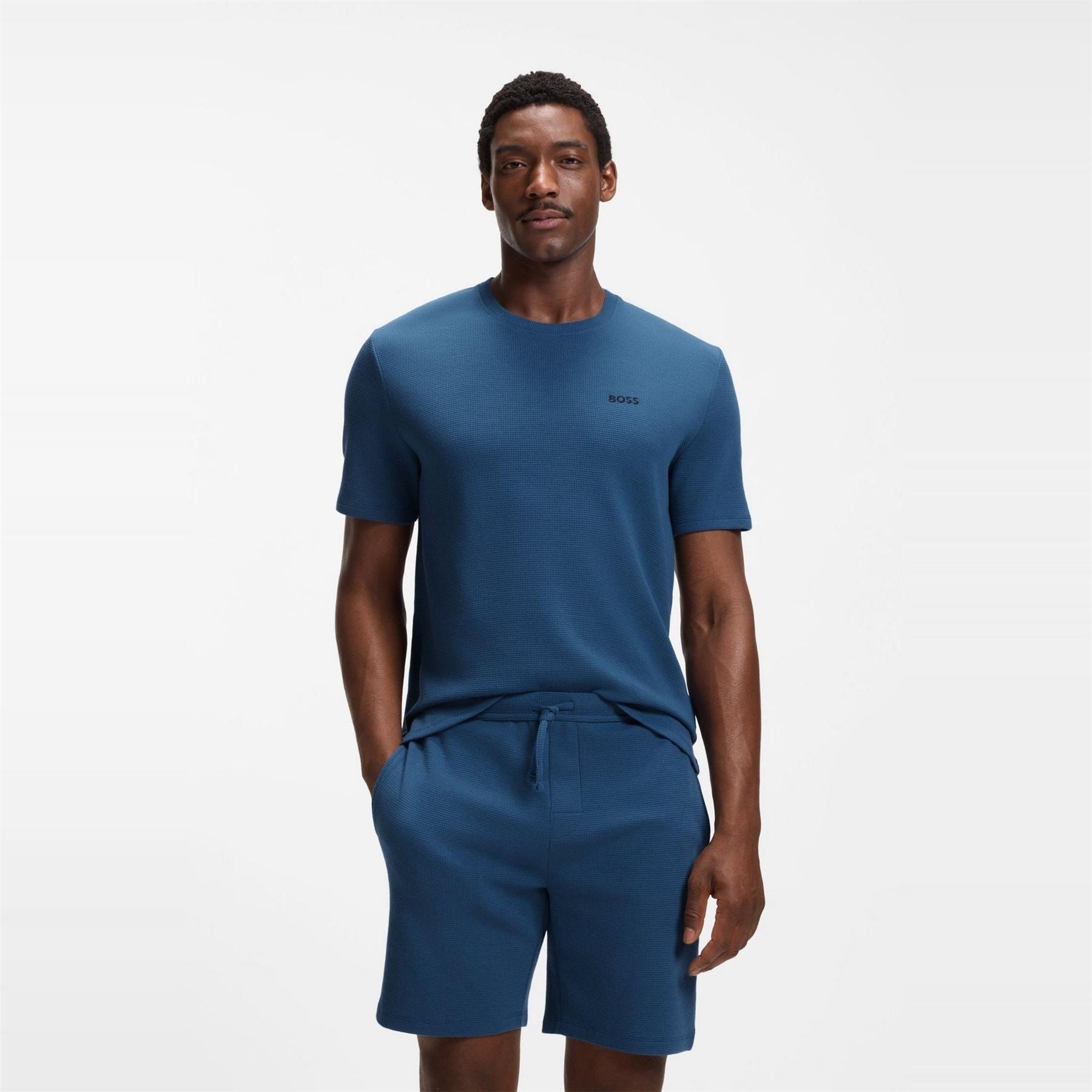 Boss BOSS Bodywear Waffle T Shirt with Structured Design