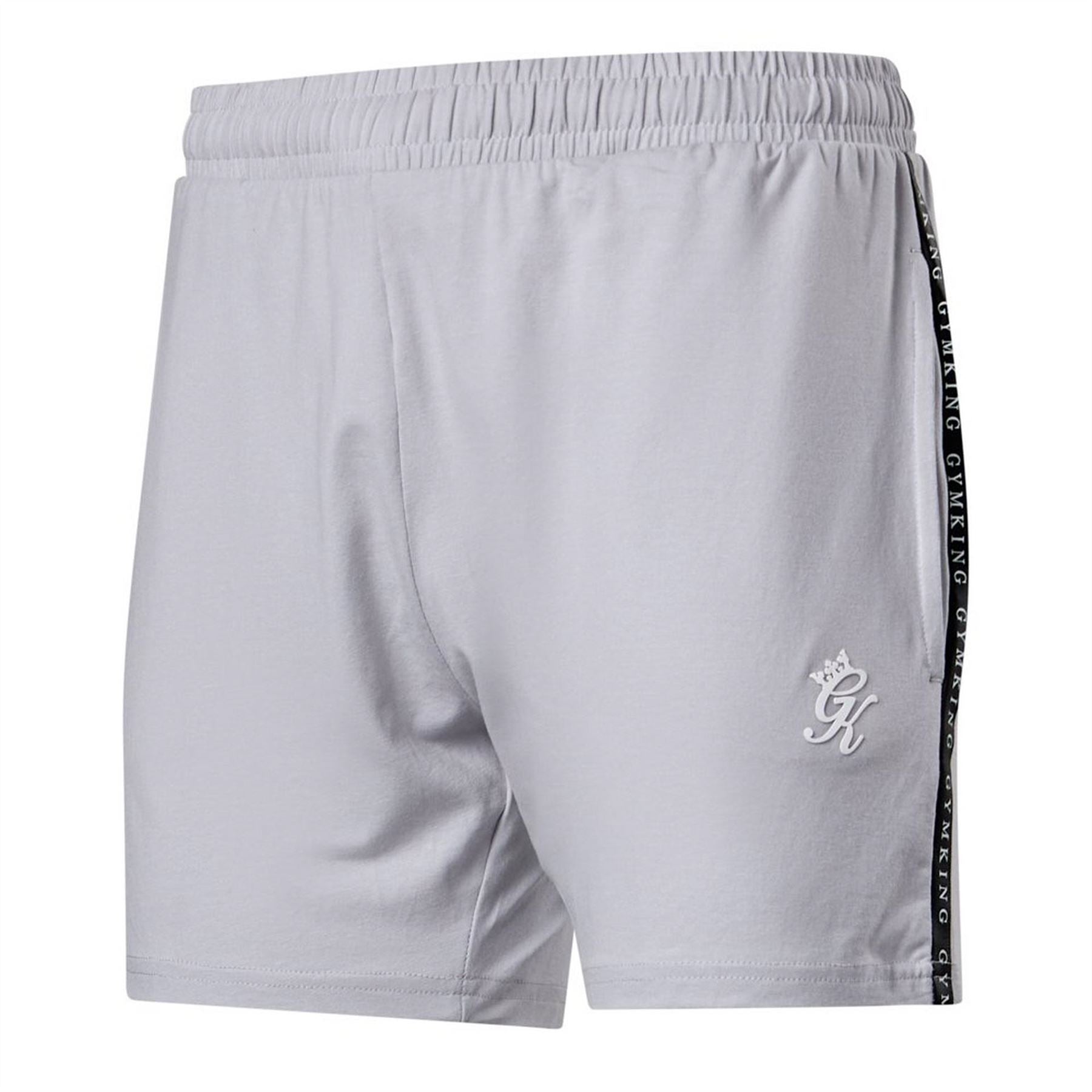 Gym King King Taped Jersey Short   Light Grey