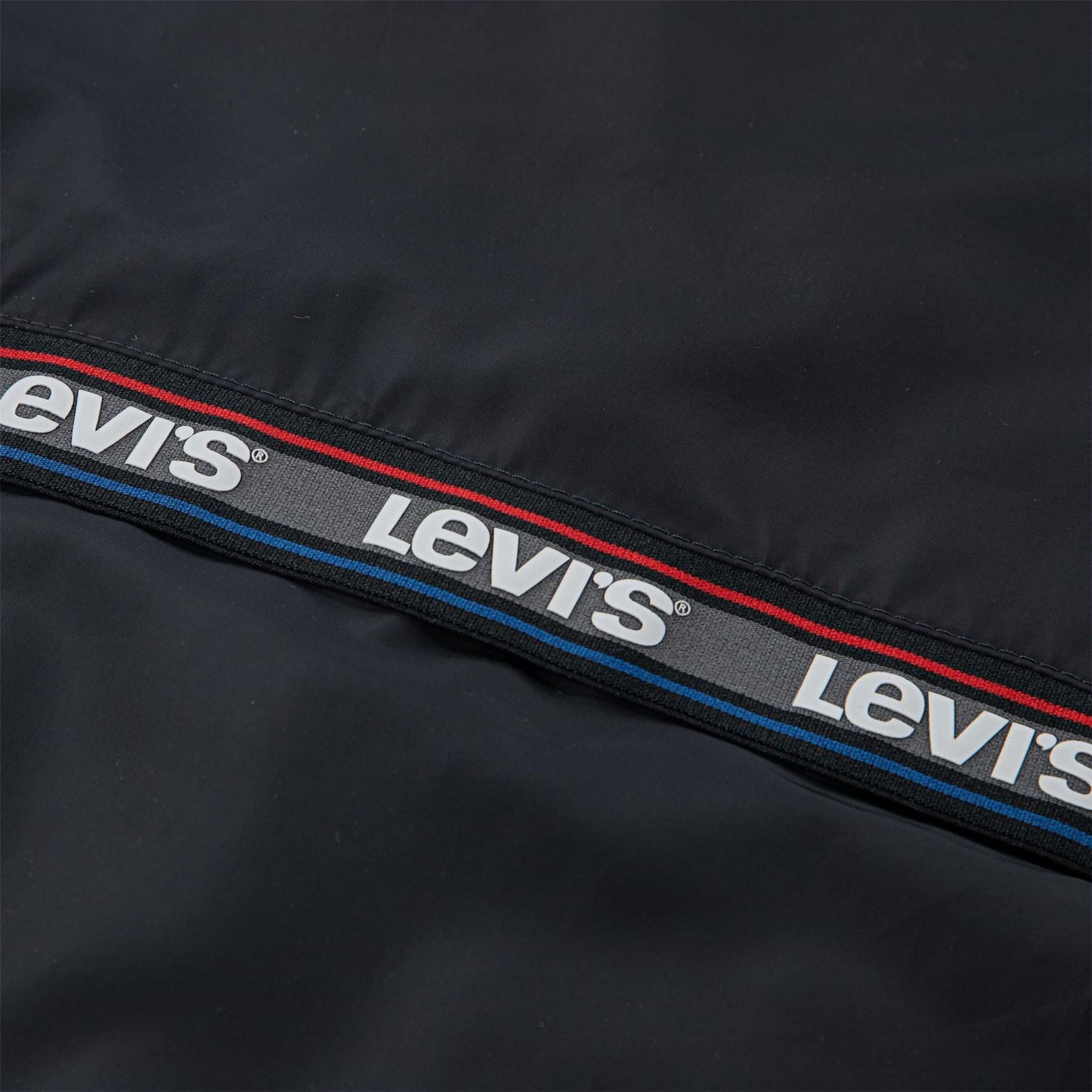 Levis Hooded Neck Windbreaker Ribbed Cuff Zipped Pocket Jacket