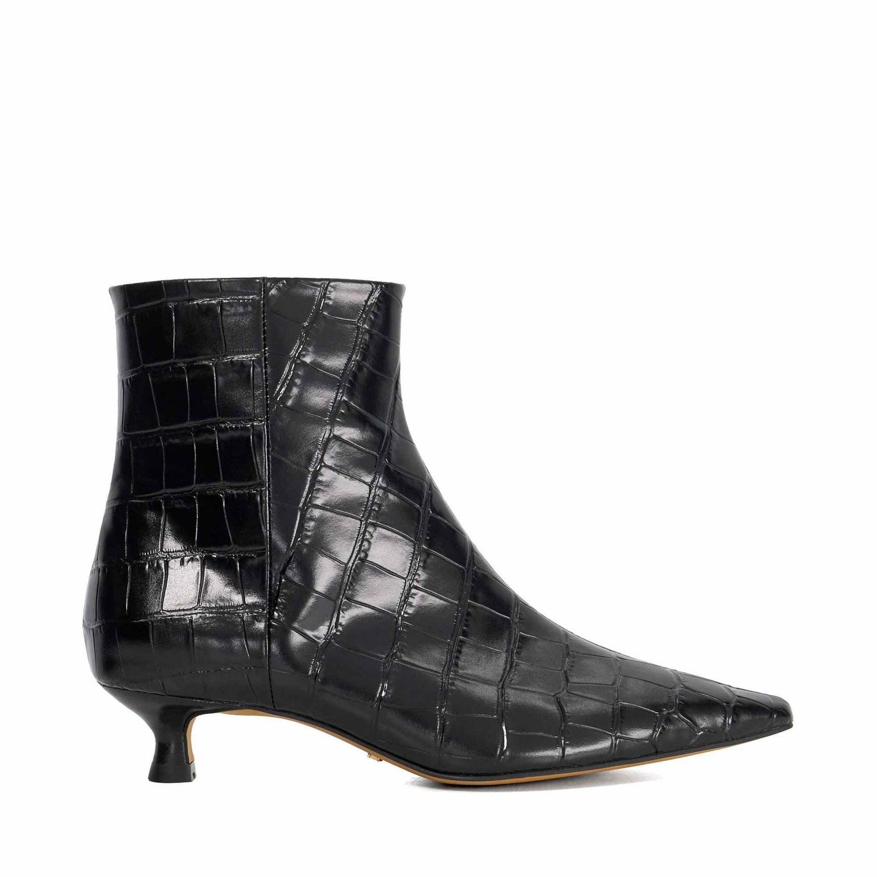 Dune London Odore Snake Skin Textured Ankle Boots