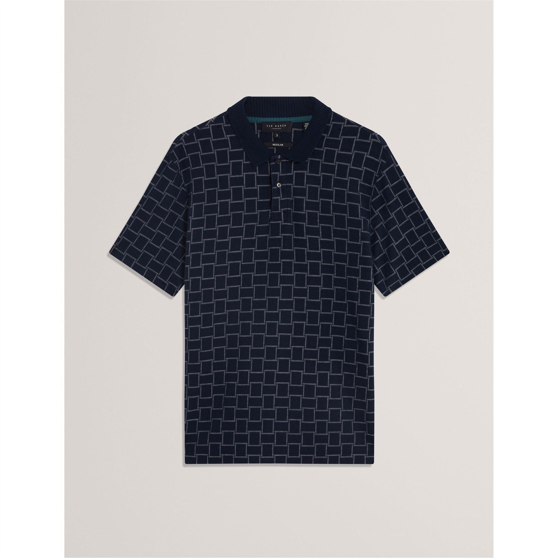 Ted Baker Jacquard Collared Neck Short Sleeve Polo Shirt