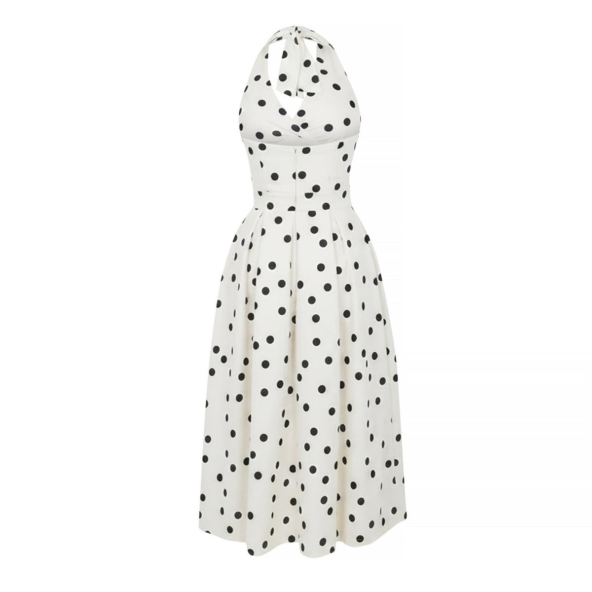 AX Paris And Black Polka Dot Tie Halter Neck Midi Dress