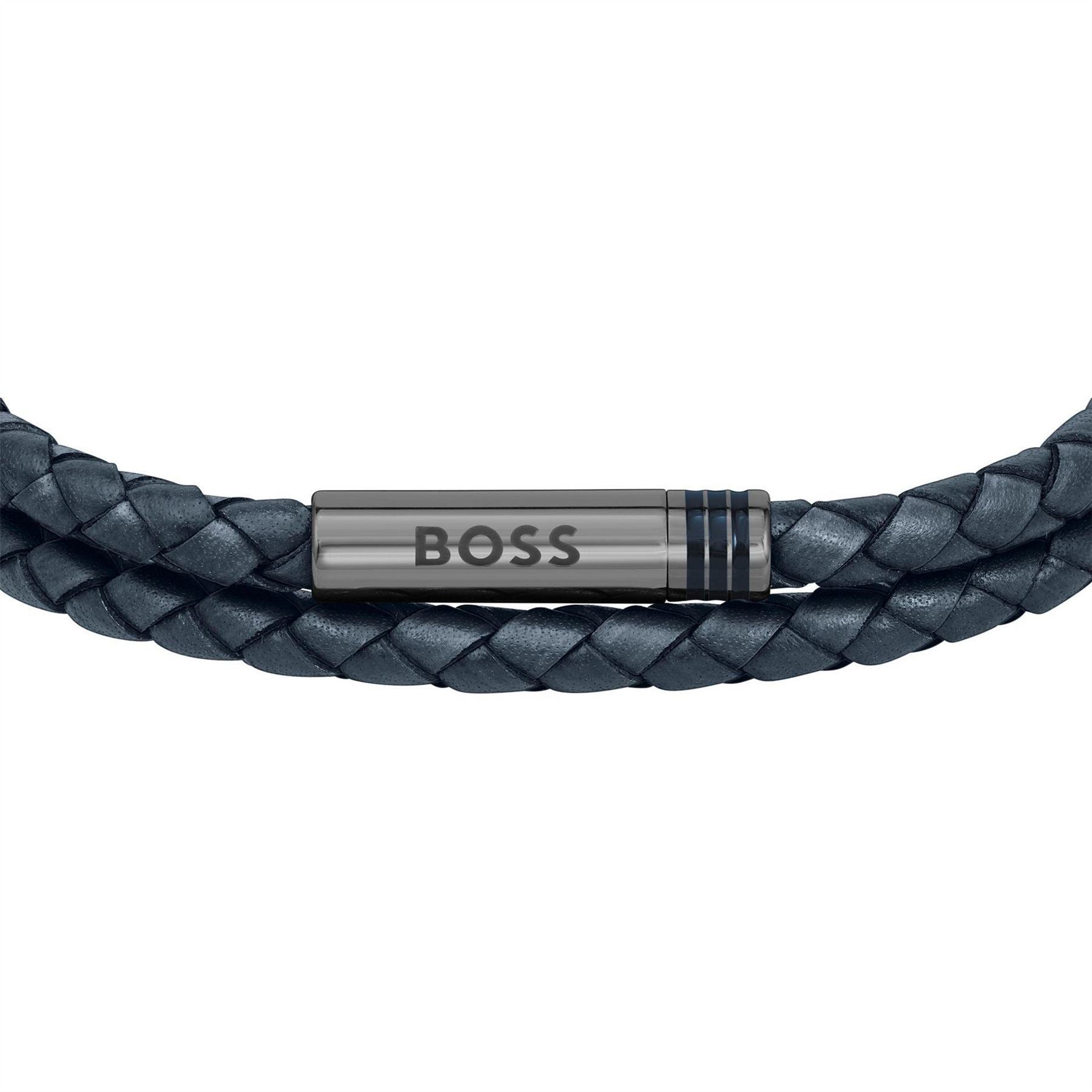 Boss Ares Double Wrap Leather Bracelet