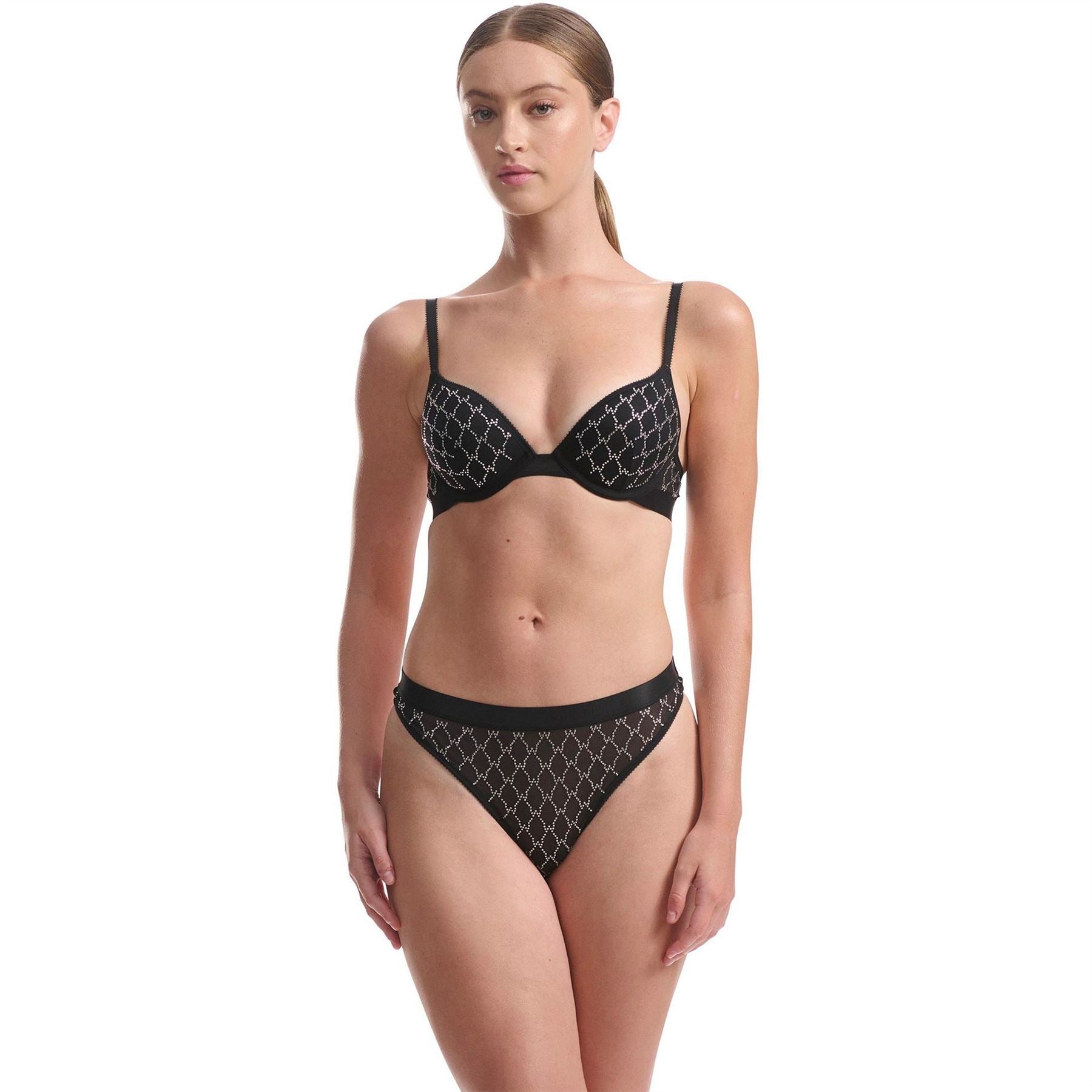 Wolford Sheer Logo Sparkle Thong