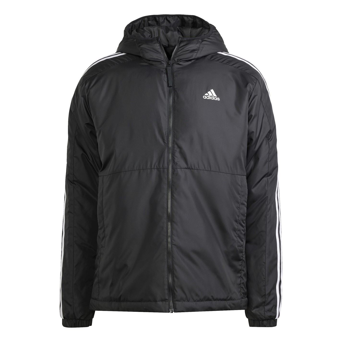 adidas Mens 3 Stripe Essential Hooded Jacket