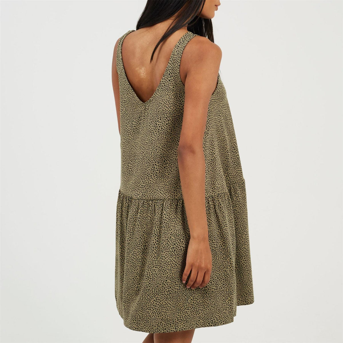 Brave Soul V-Neck Sleeveless Mini Tiered Dress