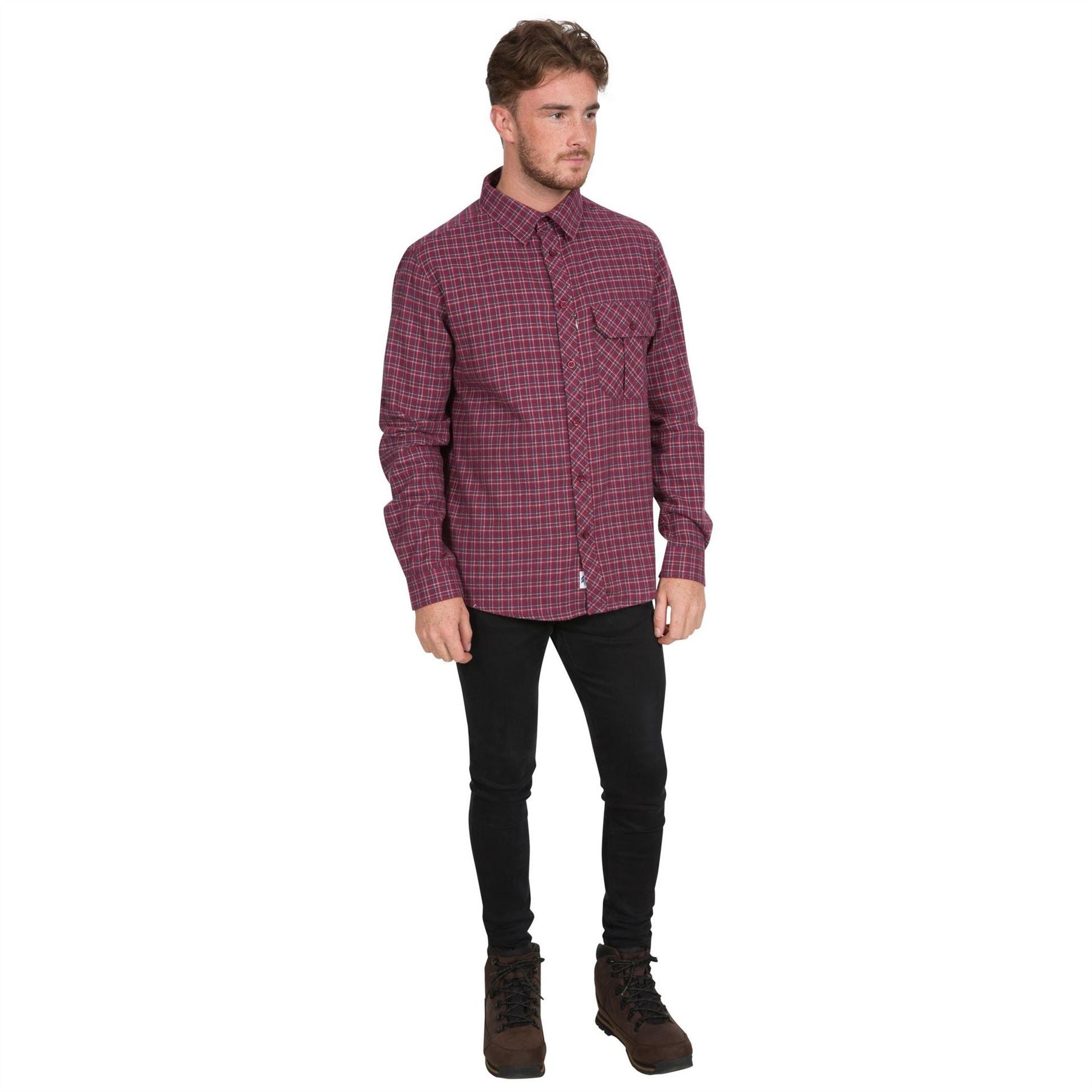 Trespass Snypr Plaid Zip Pocket Regular Fit Long Sleeve Shirt
