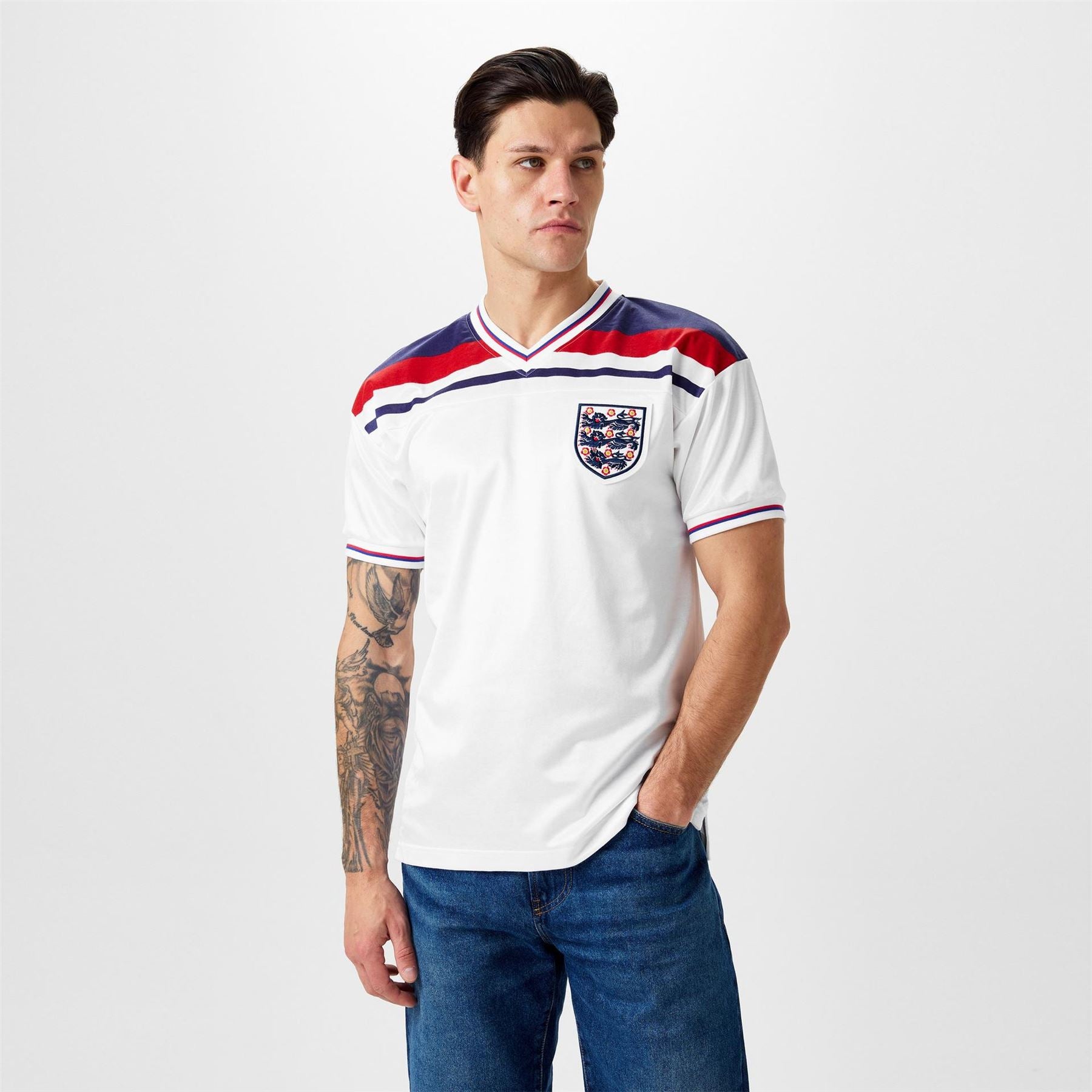 Score Draw Draw England 1982 Home Shirt Adults