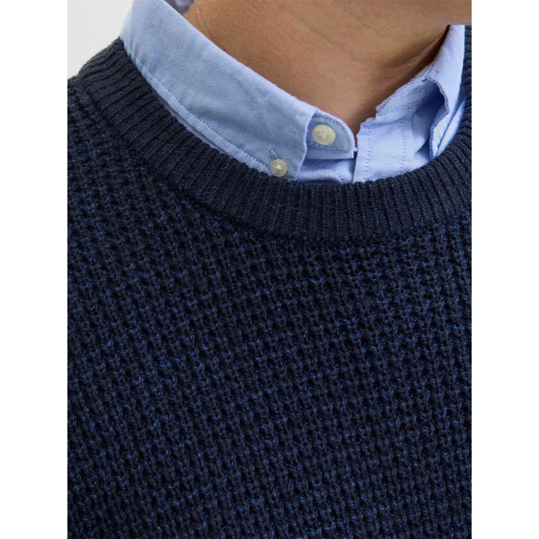 Jack and Jones Crew Neck Ribbed Collar Long Sleeve Sweater
