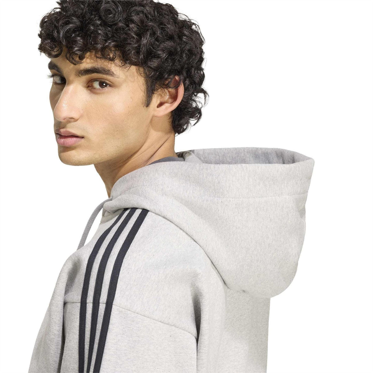 adidas Mens Essentials Fleece 3 Stripes Full Zip Hoodie