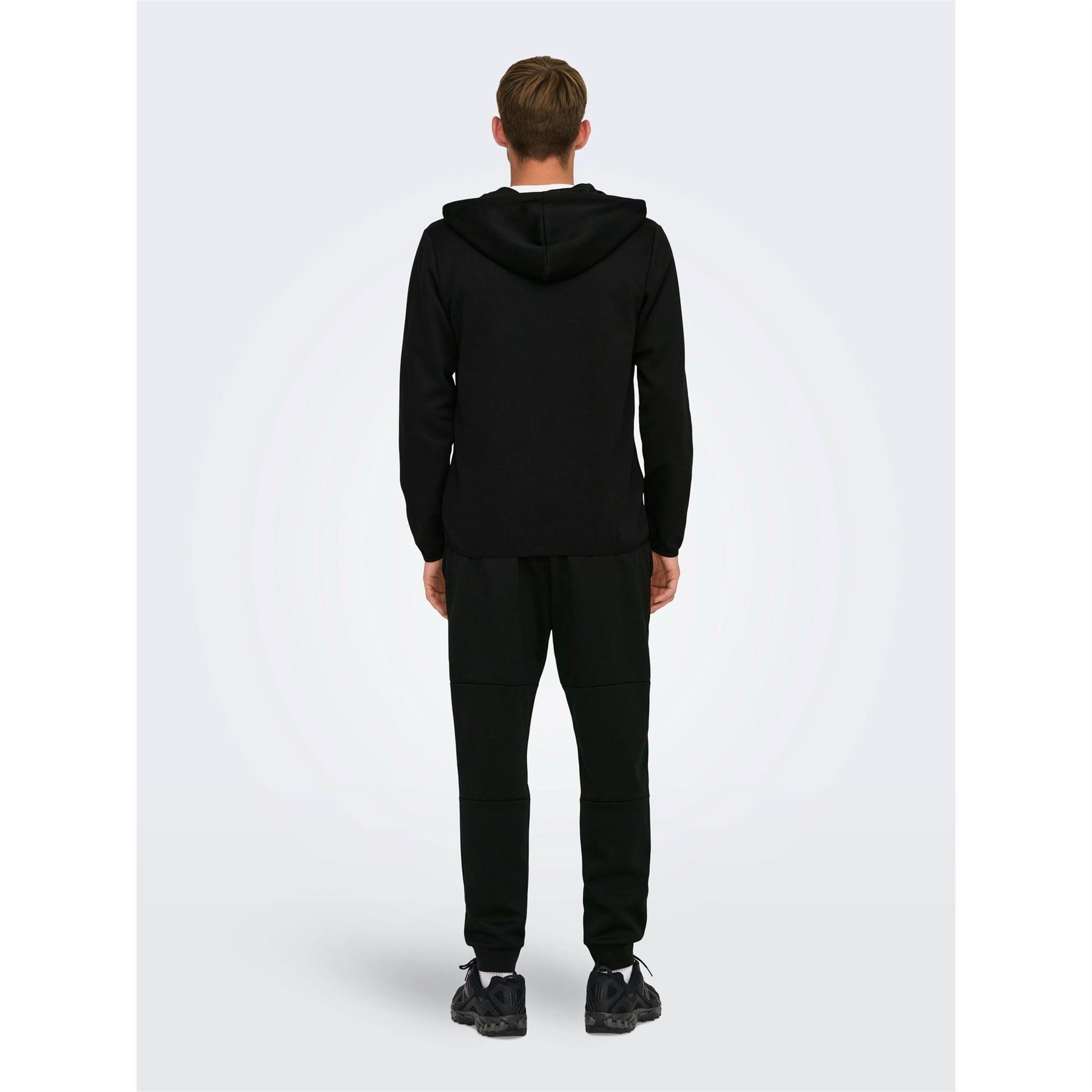 Only Hooded Ribbed Cuff Solid Patterned Sweat Jacket
