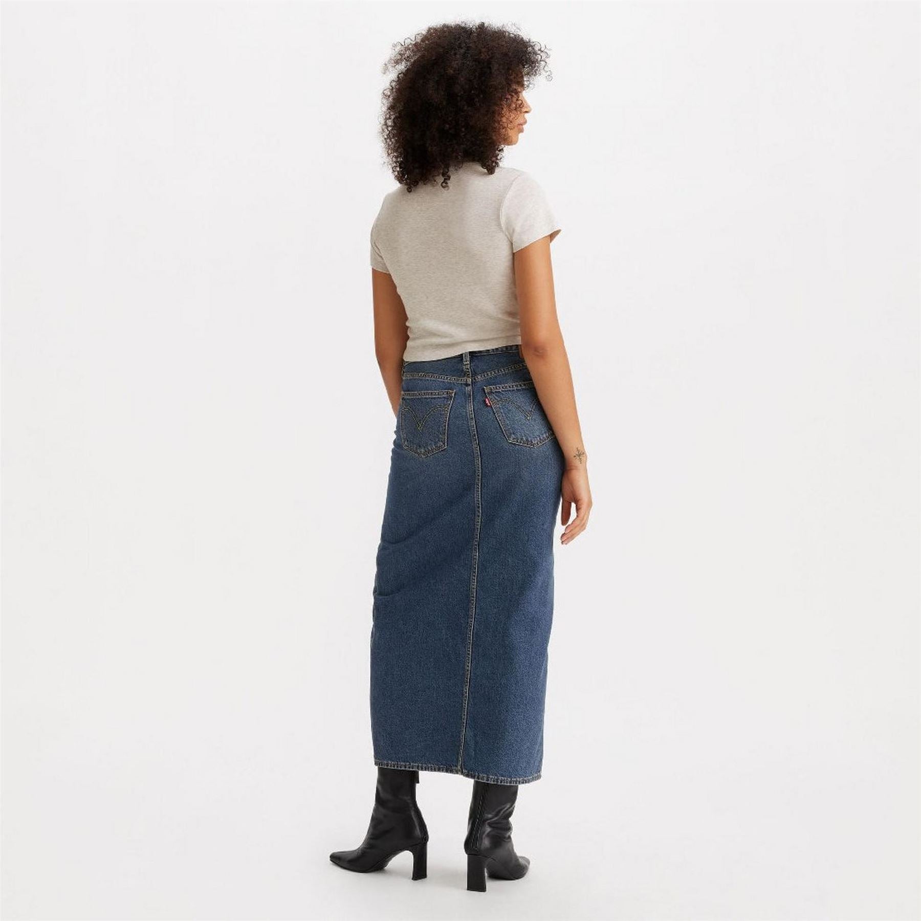 Levis Ankle Column Denim Skirt