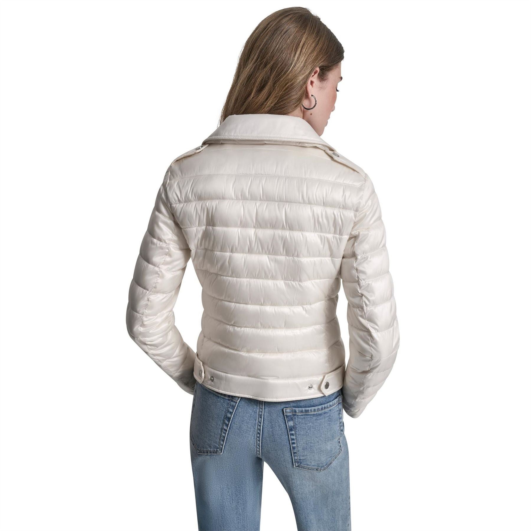DKNY Jeans Moto Style Light Weight Puffer Jacket