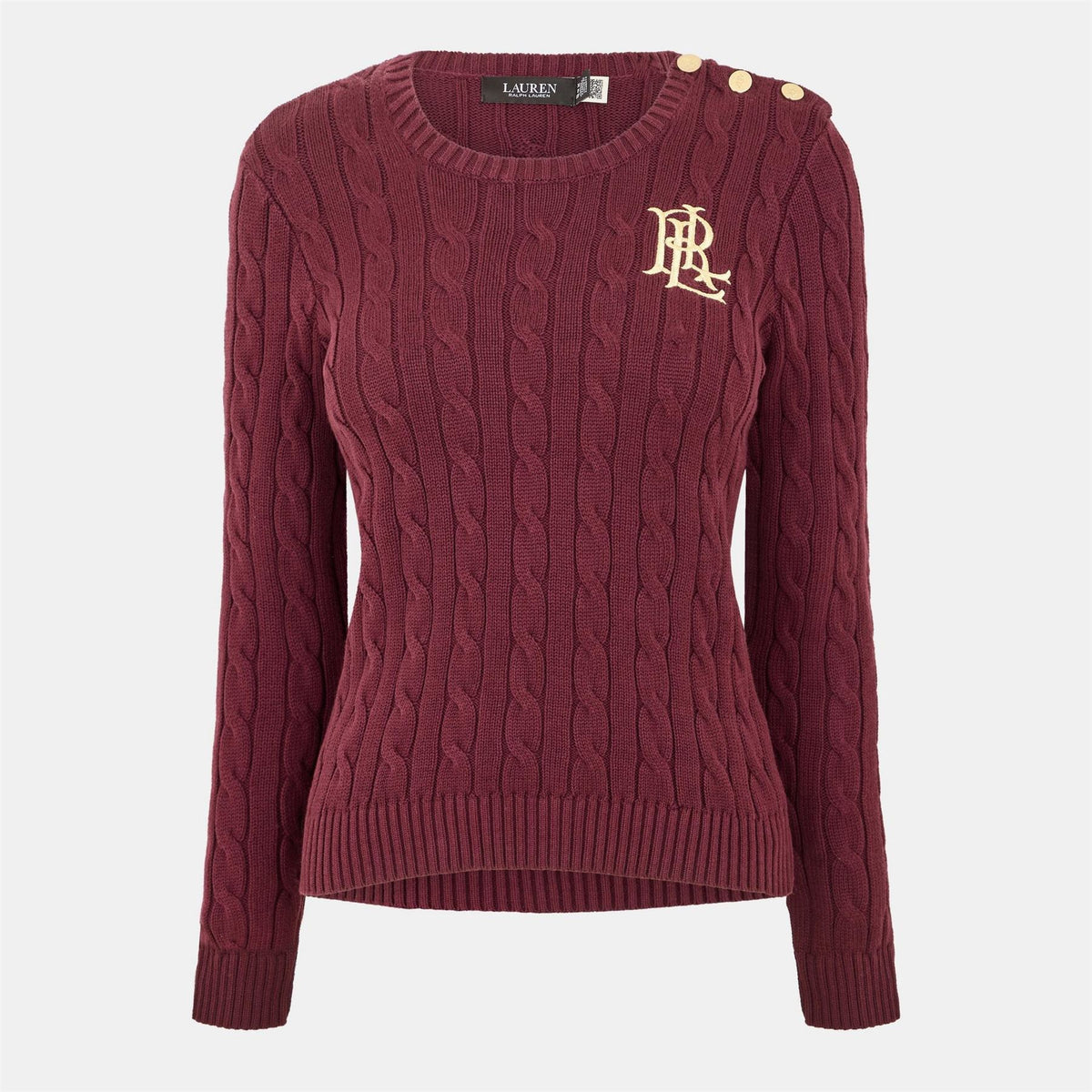 Lauren by Ralph Lauren Montiva Crew Neck Ribbed Collar Long Sleeve Sweater