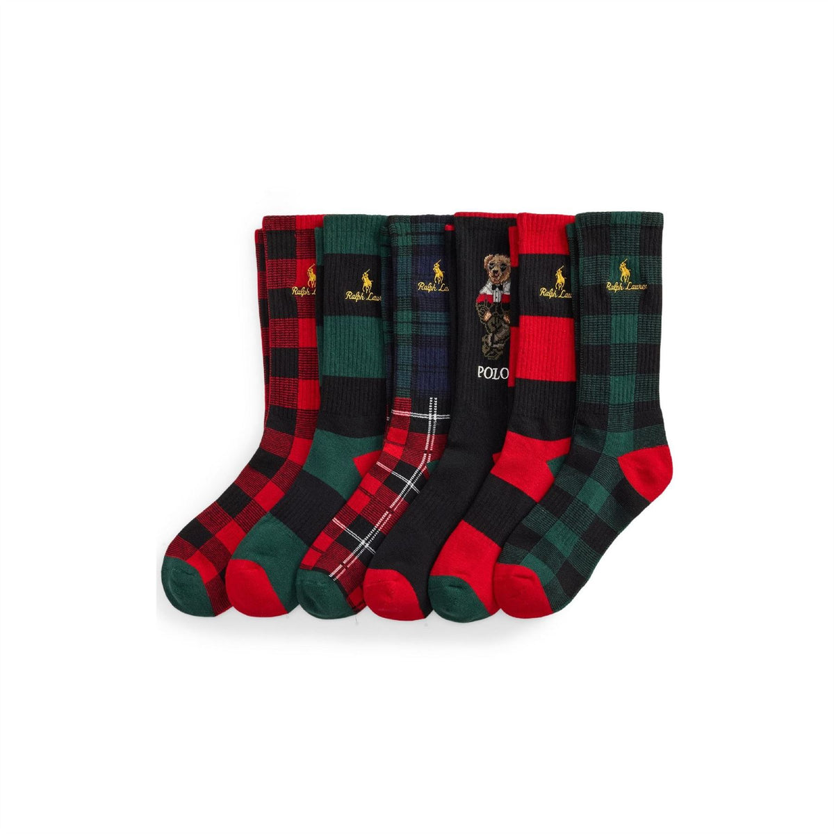 Polo Ralph Lauren 6 Pack Holiday Cotton Crew Socks