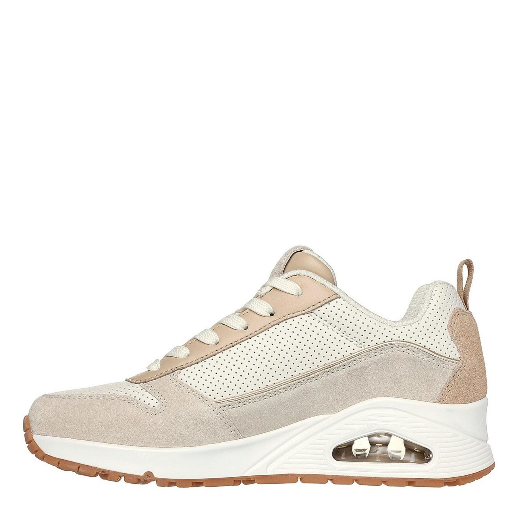 Skechers  And  Perforated Duraleather Lace Low Top Trainers Womens