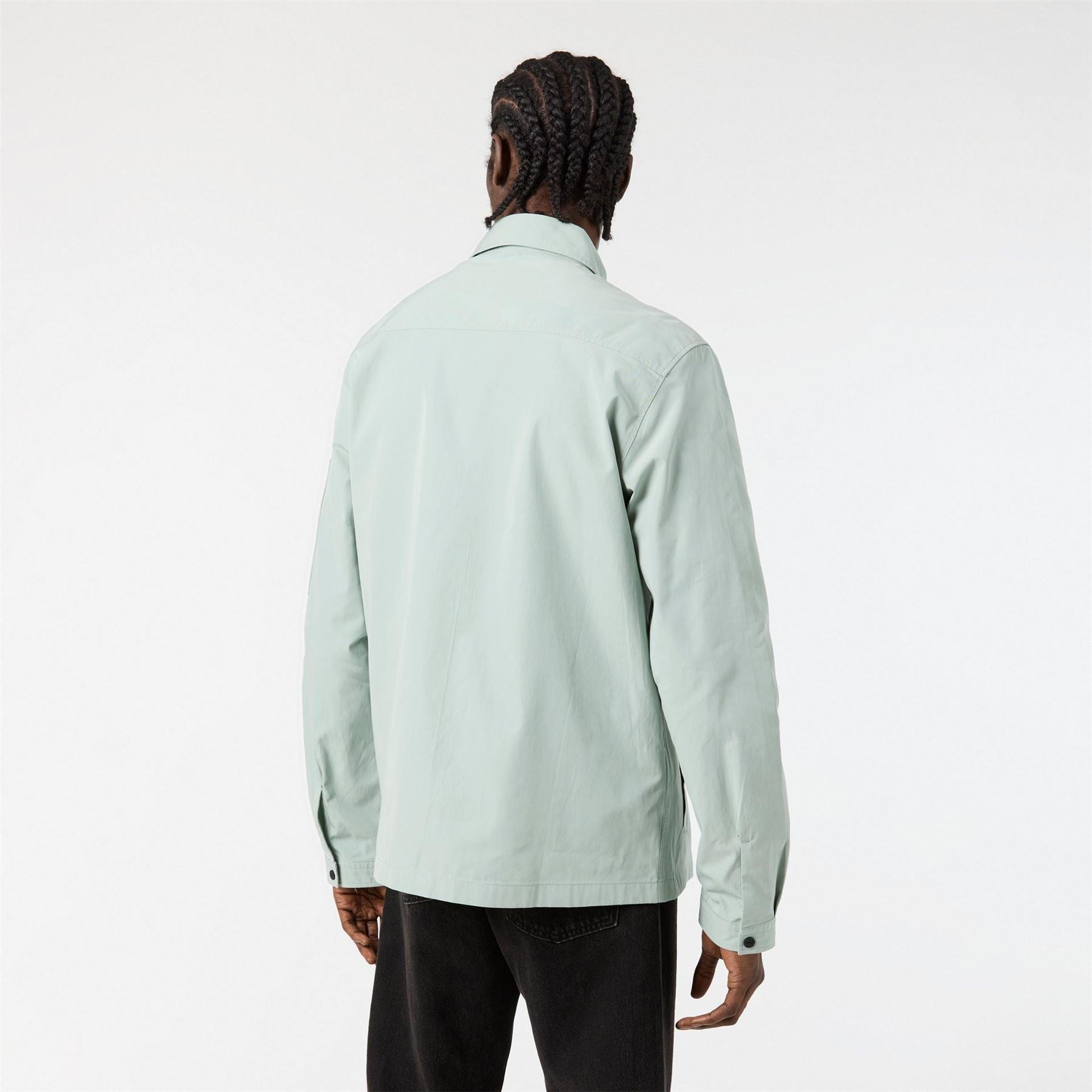 Hugo HUGO Emmond Cotton Long Sleeve Zip Overshirt   Contemporary Design with Logo Detail