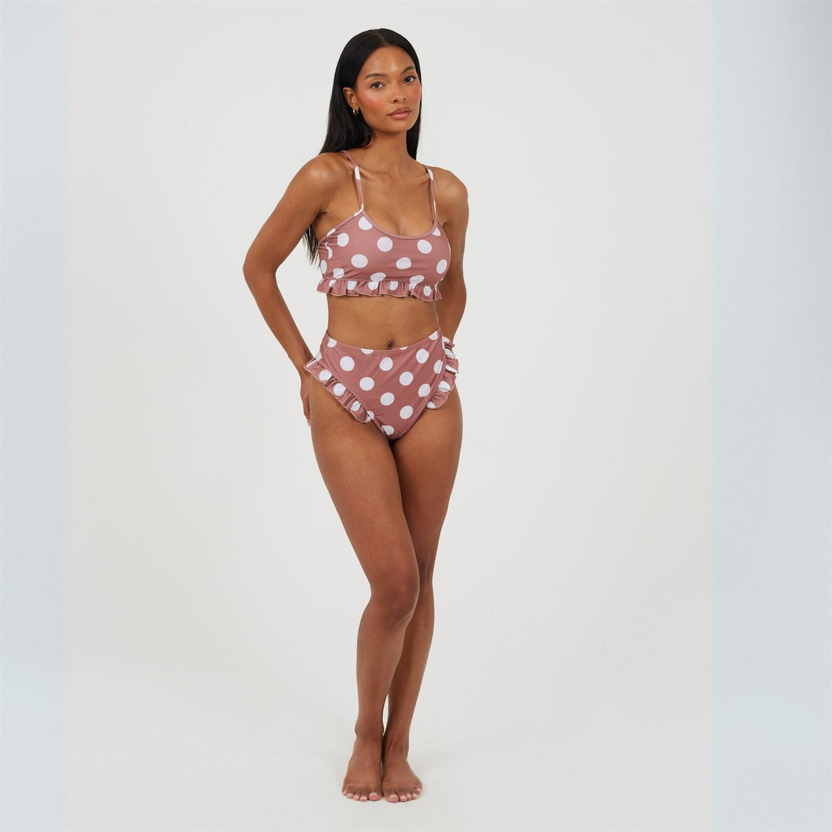Brave Soul Regular Fit Polka Dot Patterned Bikini Set
