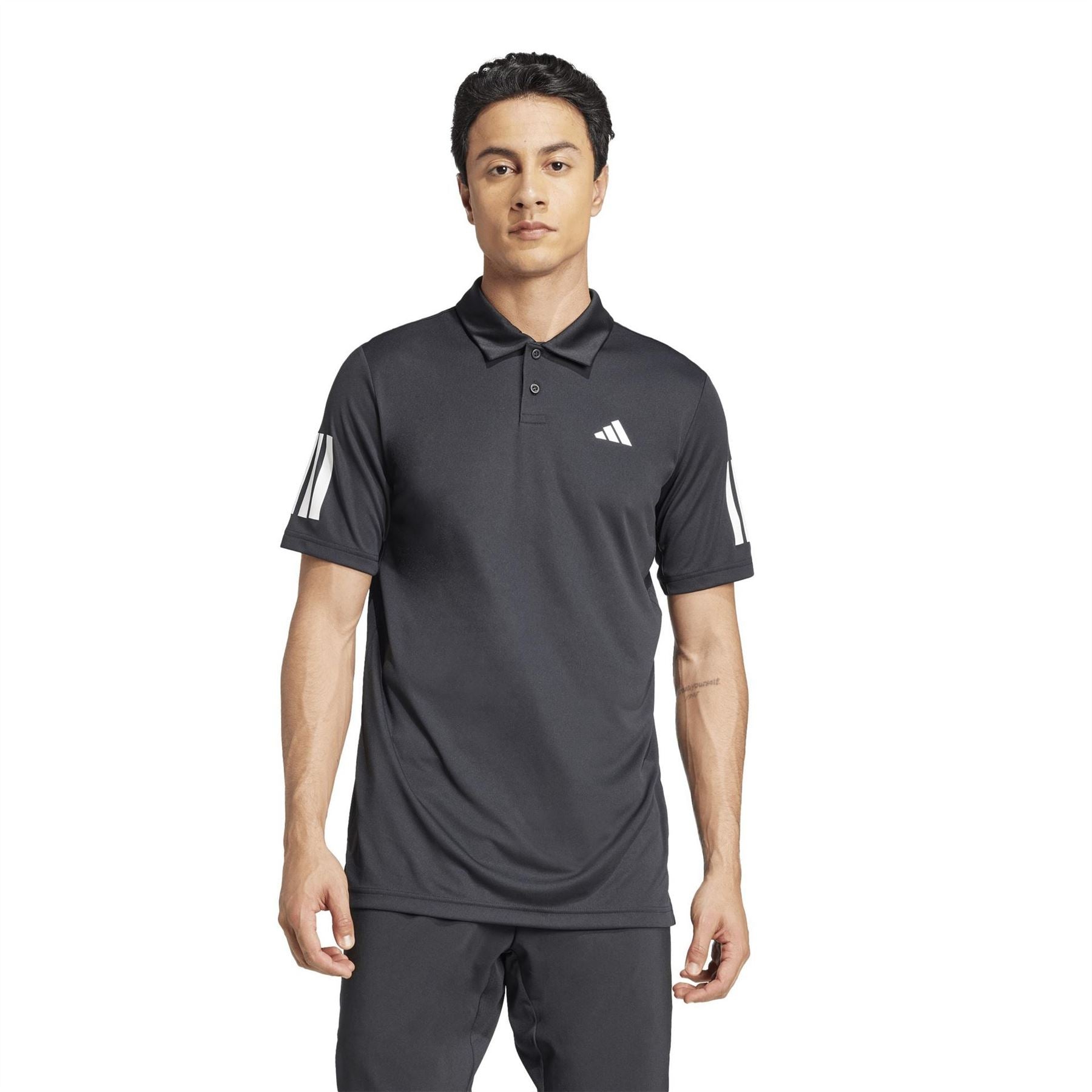adidas Mens Club 3 Stripe Polo Shirt