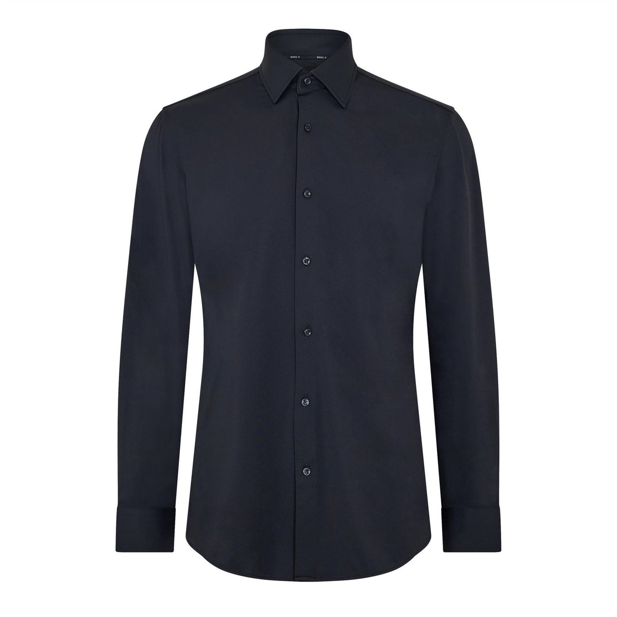 Boss Collared Neck Point Collar Long Sleeve Shirt