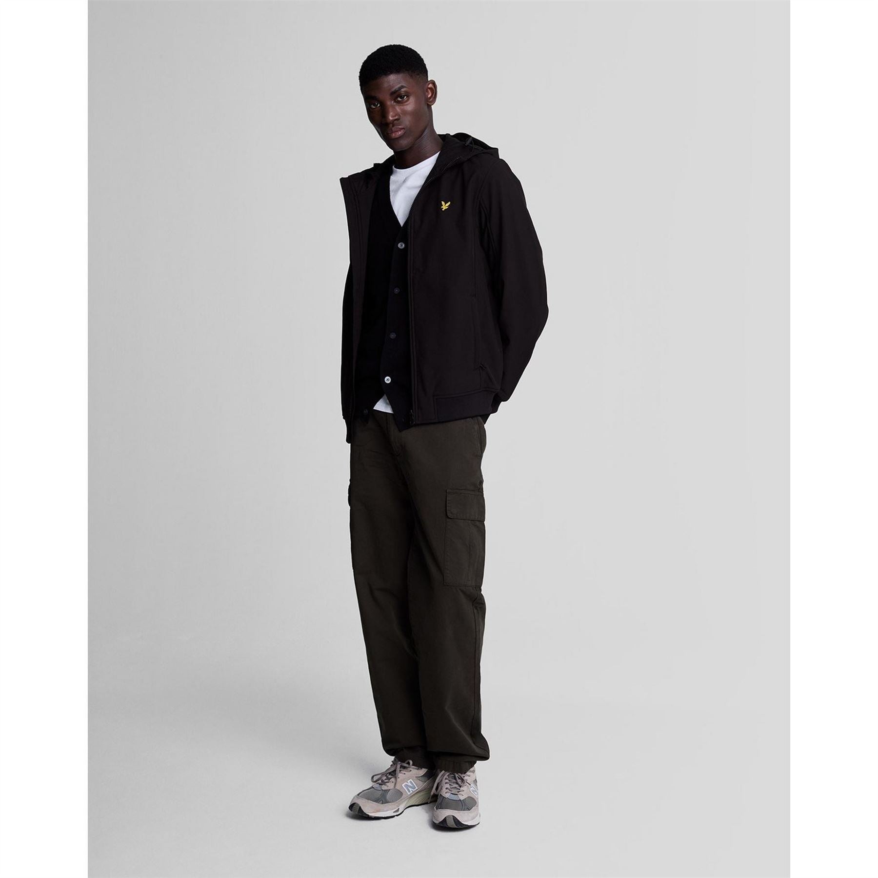 Lyle and Scott Solid Patterned Hooded Softshell Jacket with Ribbed Cuff