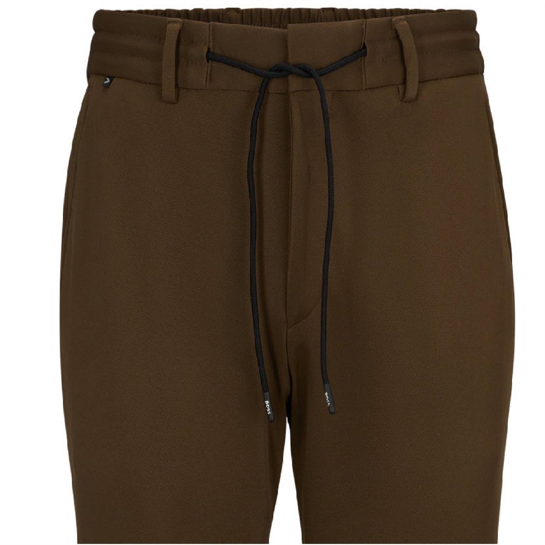 Boss Geniusj Solid Patterned Straight Leg Trousers